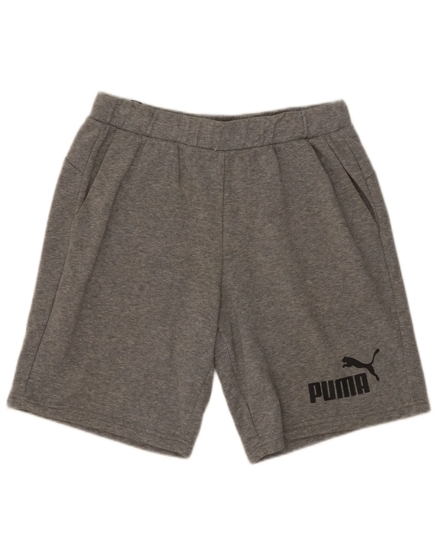 Puma Mens Graphic Sport Shorts Medium Grey Flecked Cotton