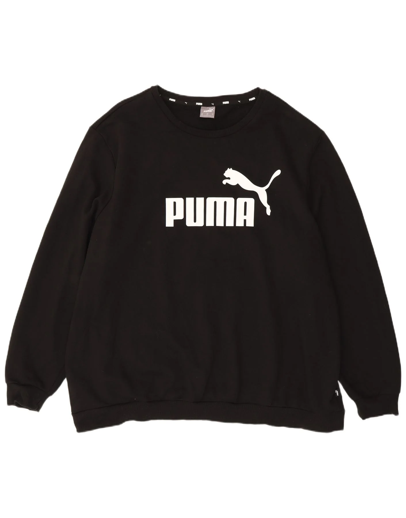 Puma Mens Graphic Sweatshirt Jumper 4XL Black Cotton