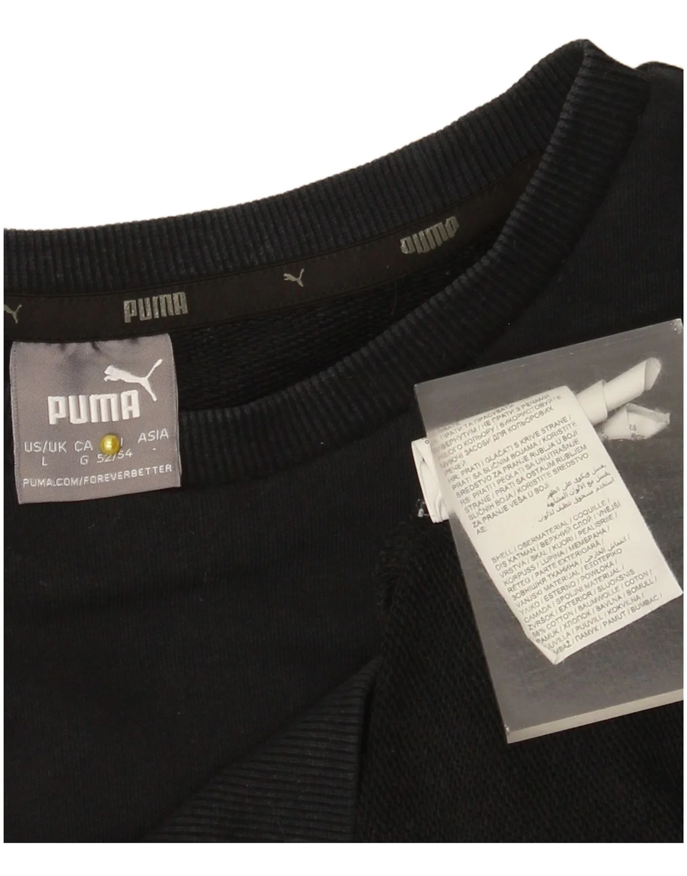 Puma Mens Graphic Sweatshirt Jumper Large Black Cotton - Image 4