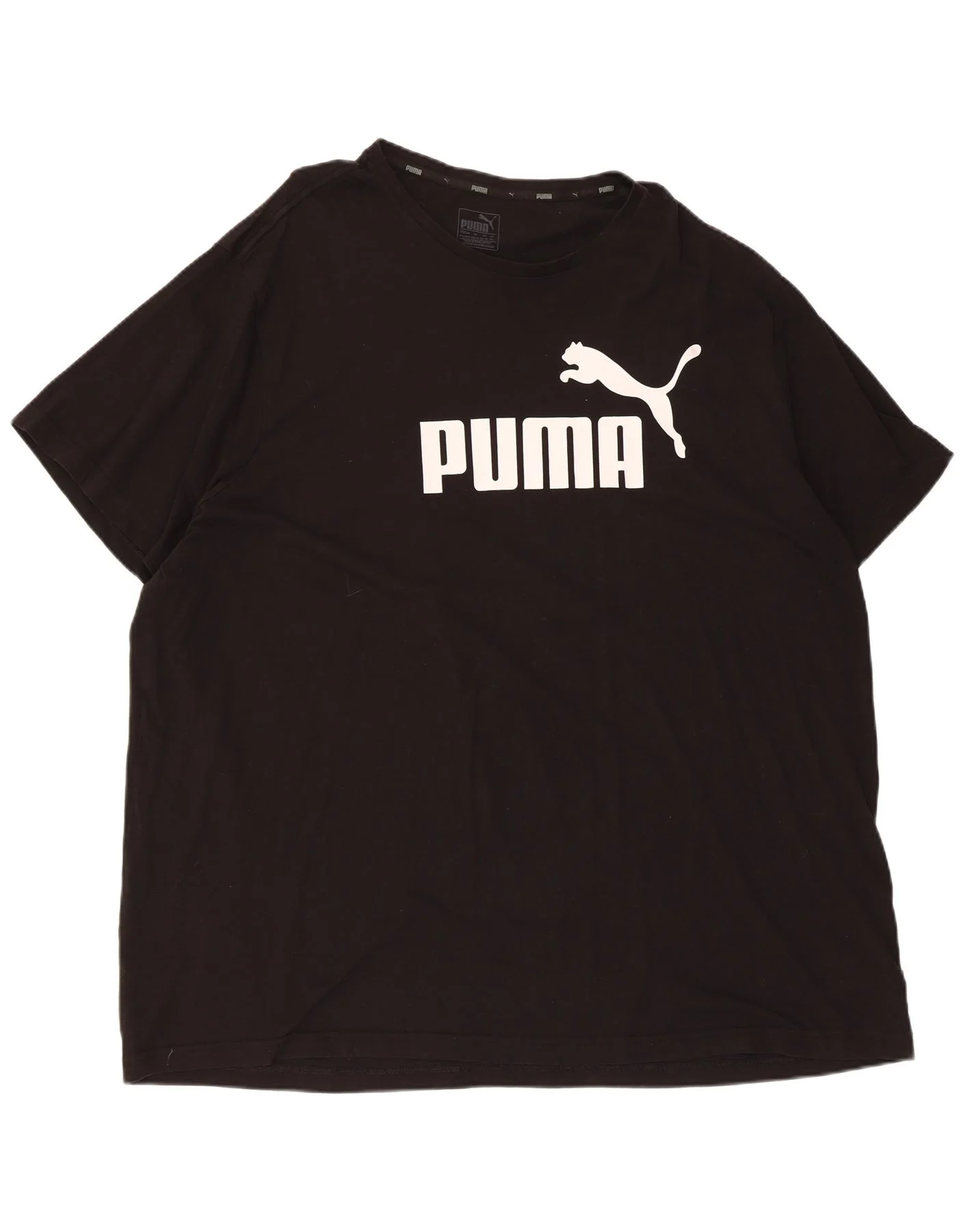 Puma Mens Graphic T-Shirt Top 4XL Black Cotton