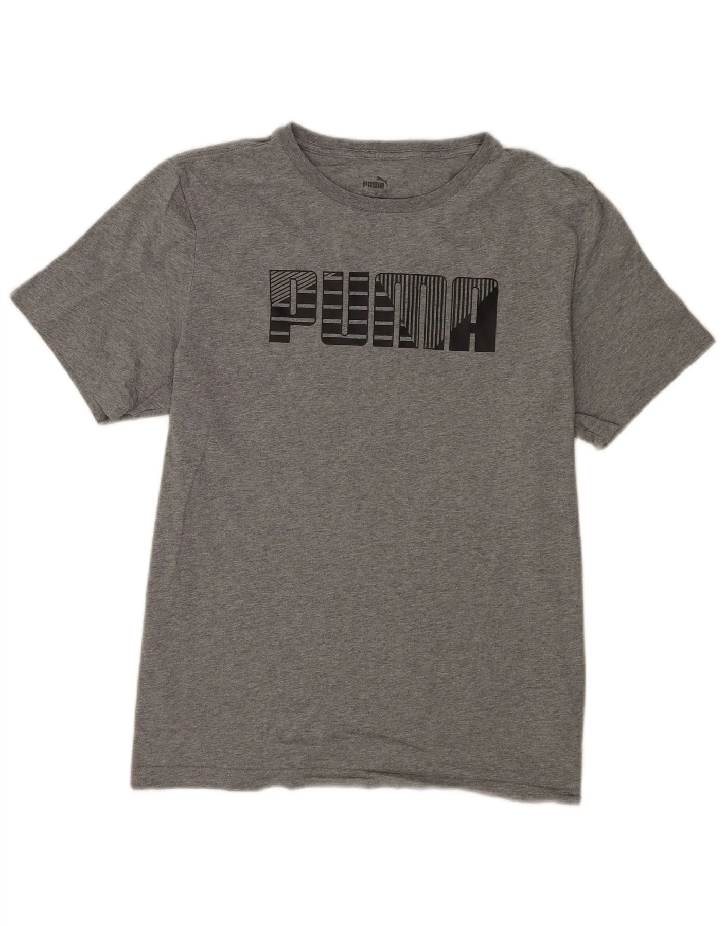 Puma Mens Graphic T-Shirt Top Large Grey Cotton
