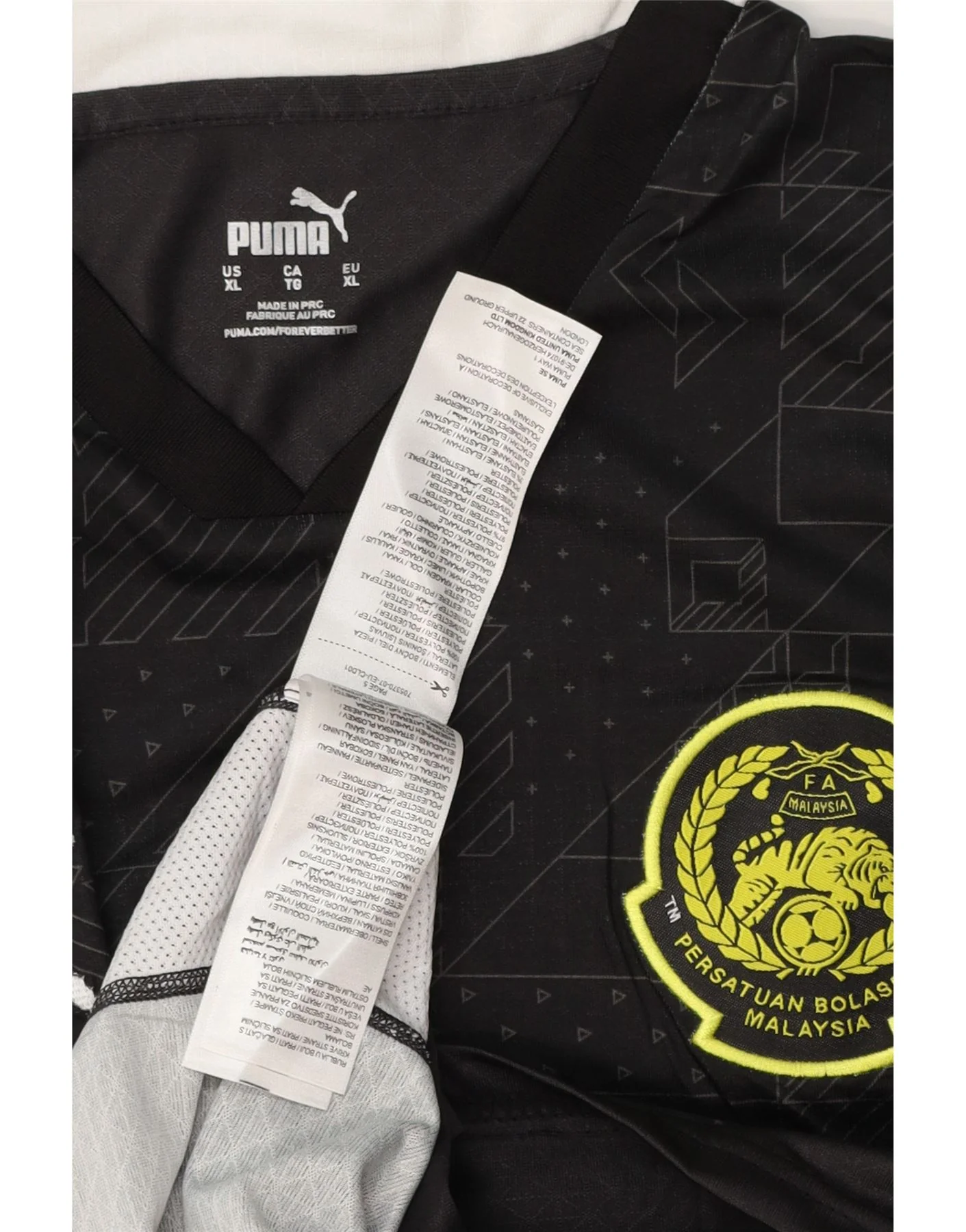Puma Mens Graphic T-Shirt Top XL Black Geometric Polyester - Image 3