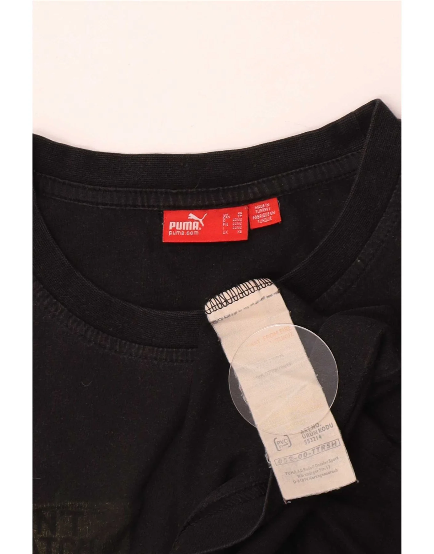 Puma Mens Graphic T-Shirt Top XS Black Cotton - Image 4