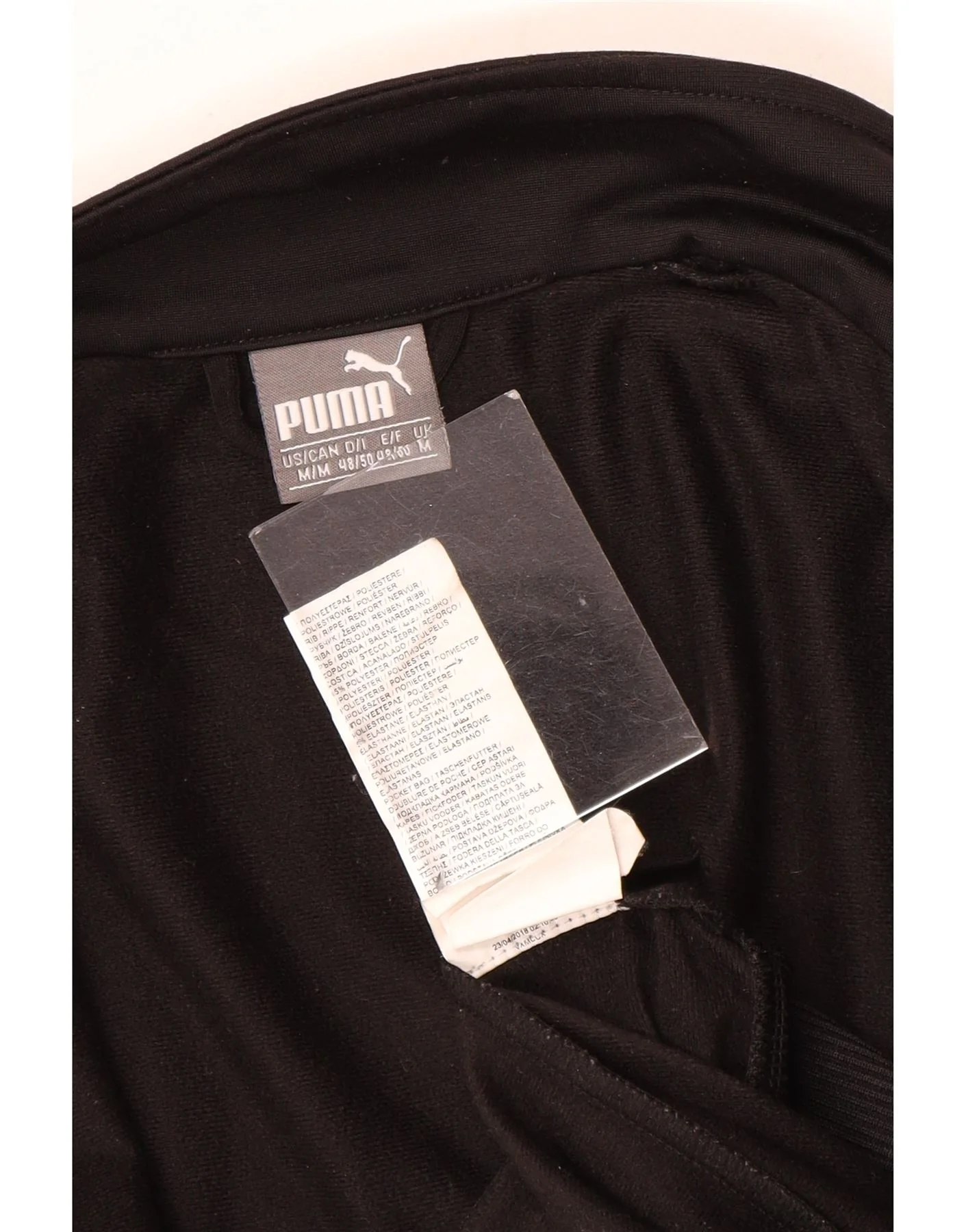Puma Mens Graphic Tracksuit Top Jacket Medium Black Polyester - Image 3