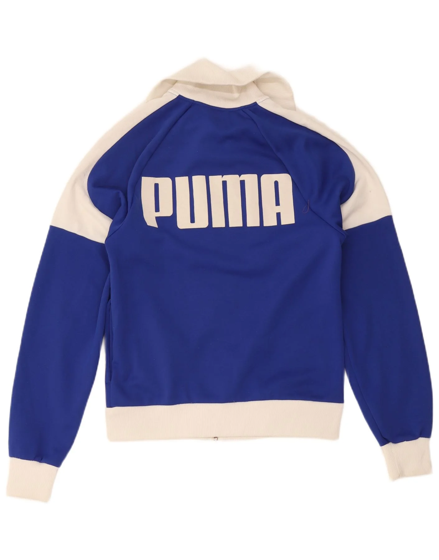 Puma Mens Graphic Tracksuit Top Jacket Small Blue Colourblock Polyester - Image 2