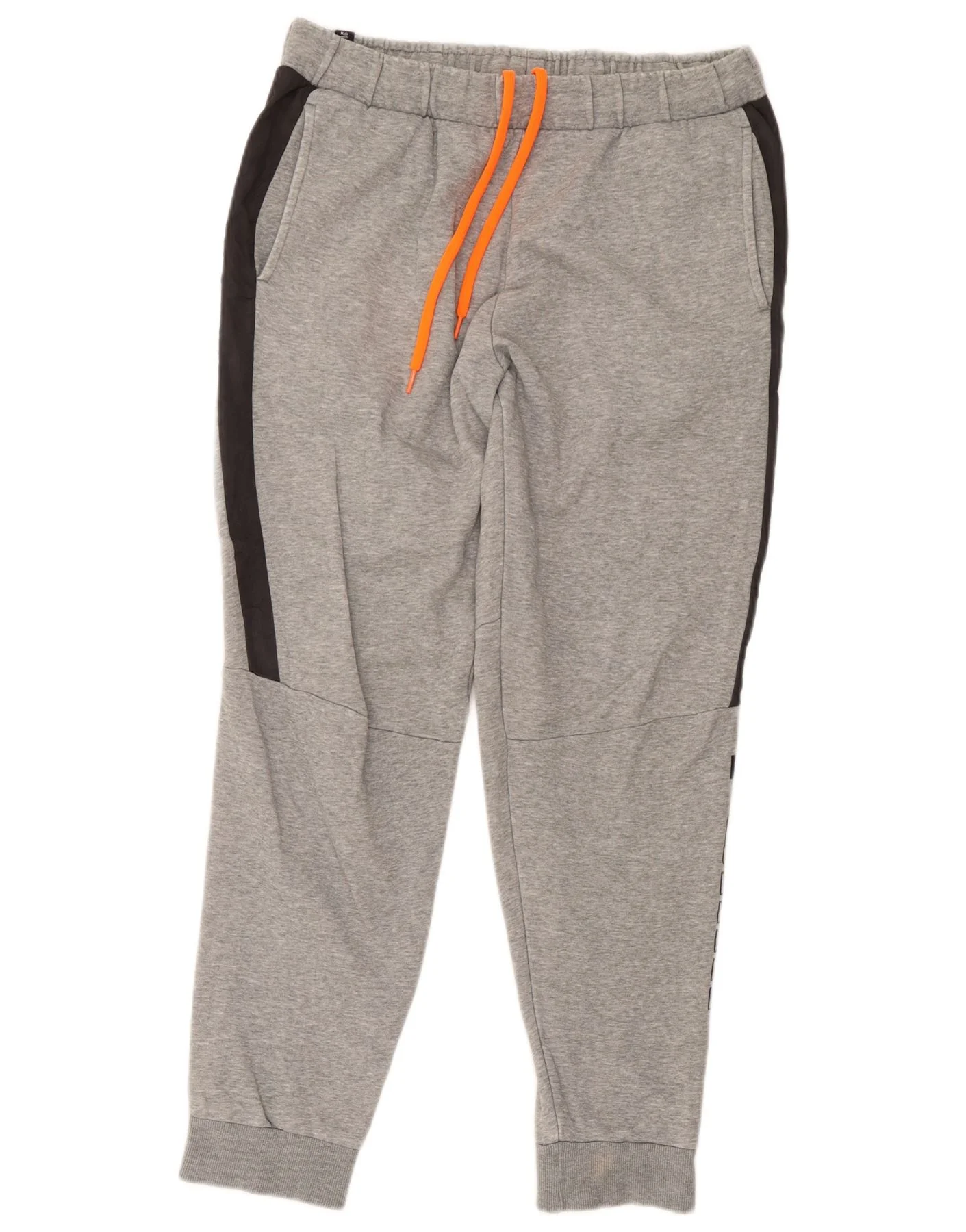 Puma Mens Graphic Tracksuit Trousers Joggers Large Grey Colourblock Cotton