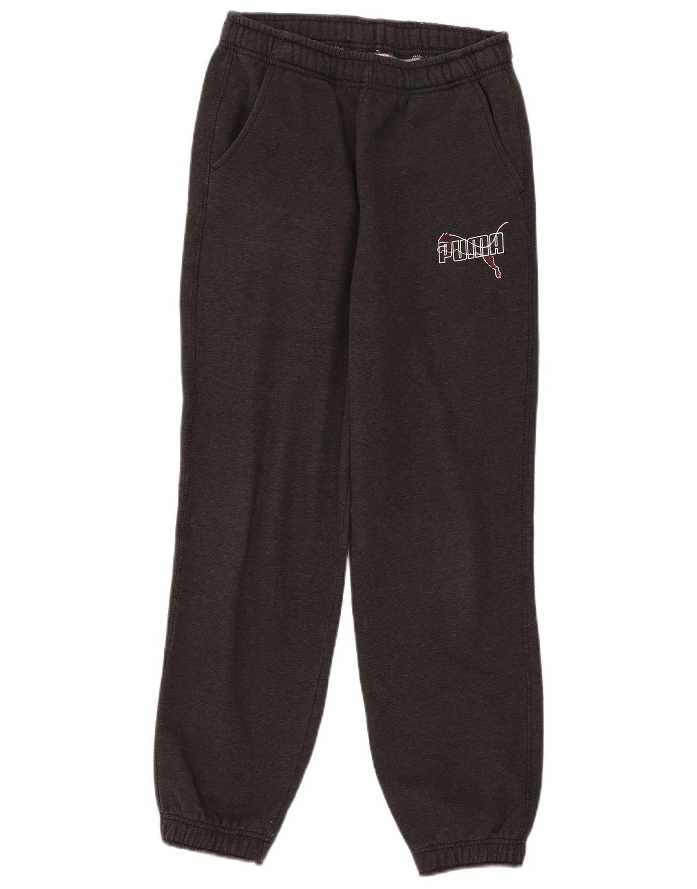 Puma Mens Graphic Tracksuit Trousers Joggers Small Grey Flecked