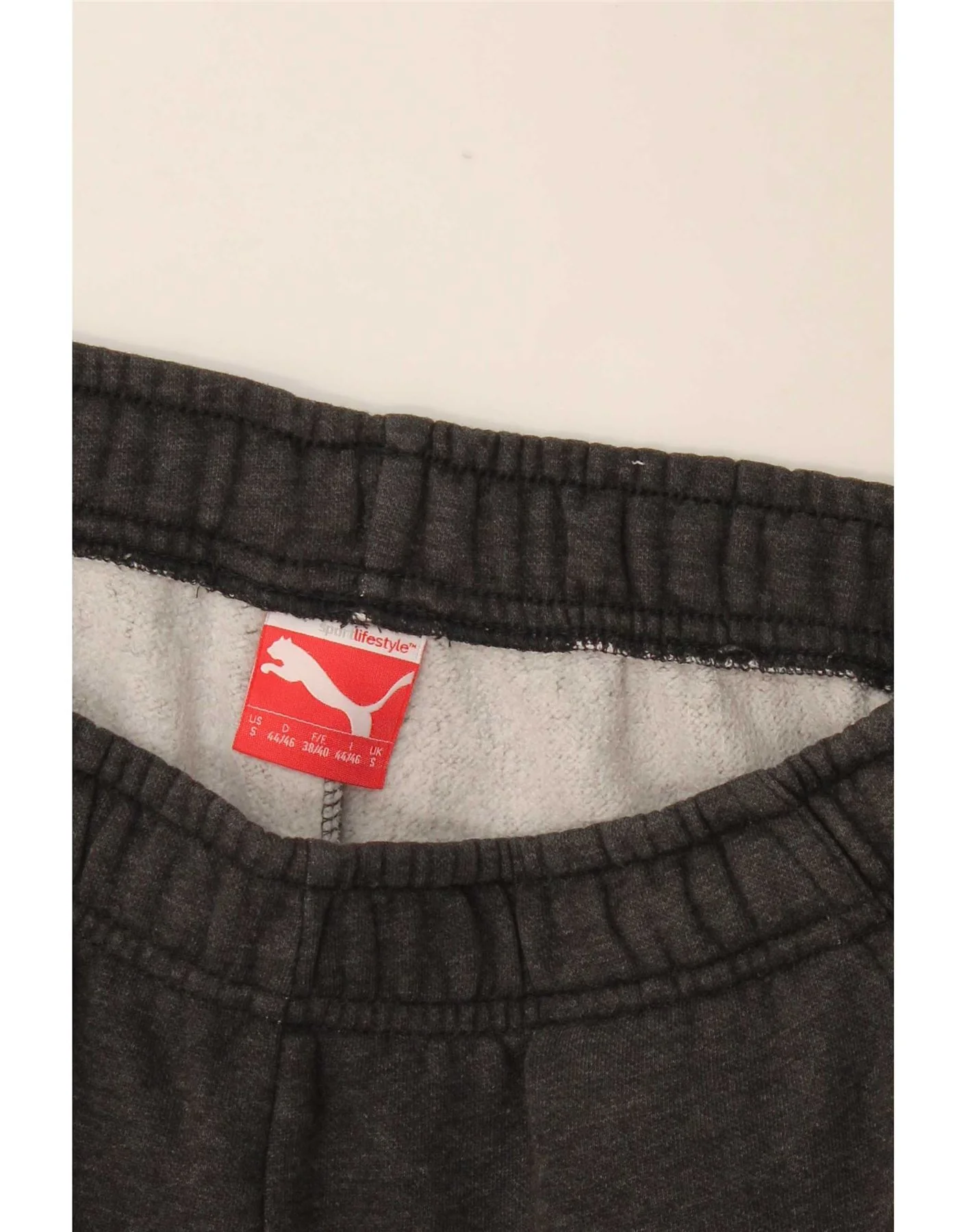 Puma Mens Graphic Tracksuit Trousers Joggers Small Grey Flecked - Image 3