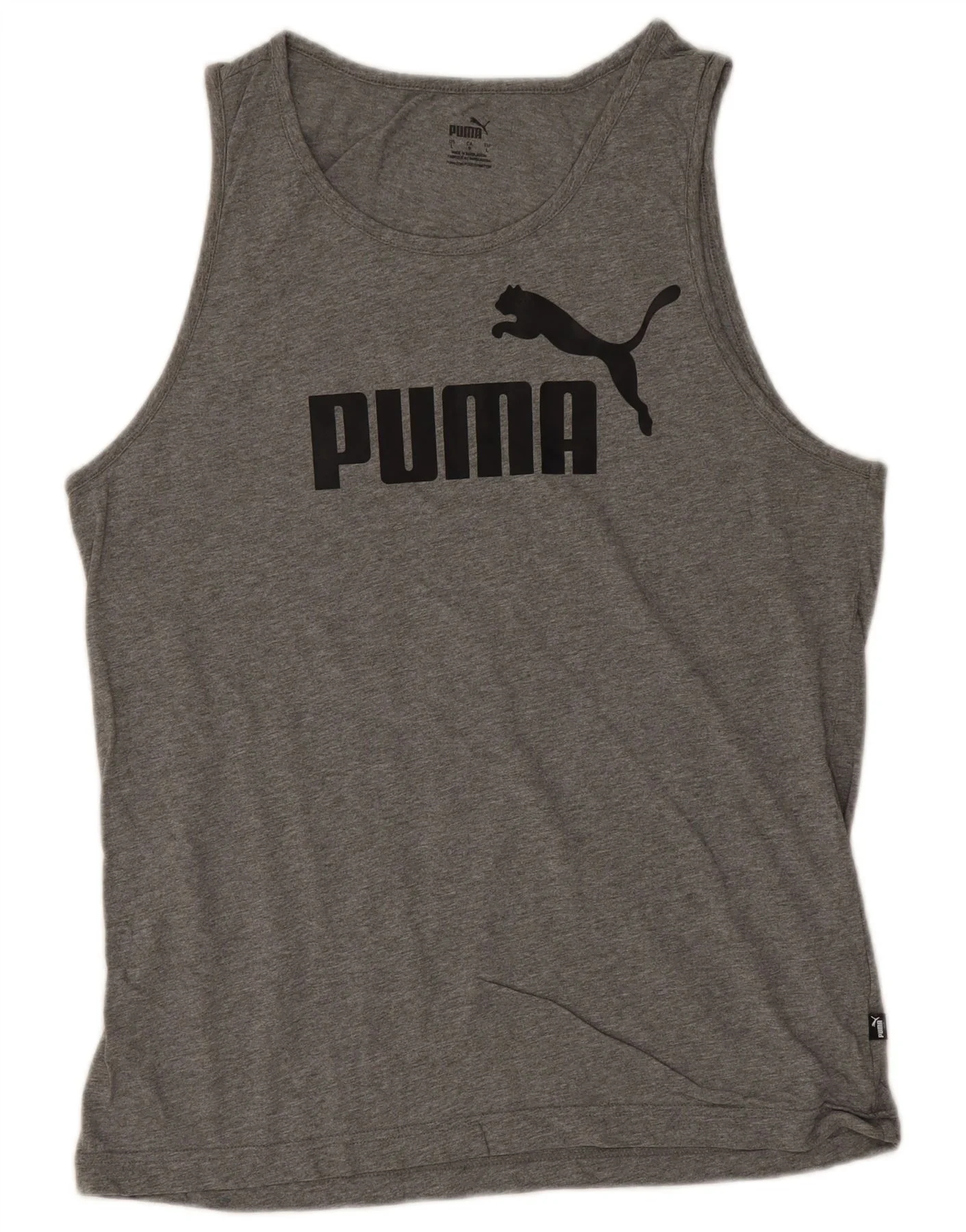 Puma Mens Graphic Vest Top Large Grey Cotton