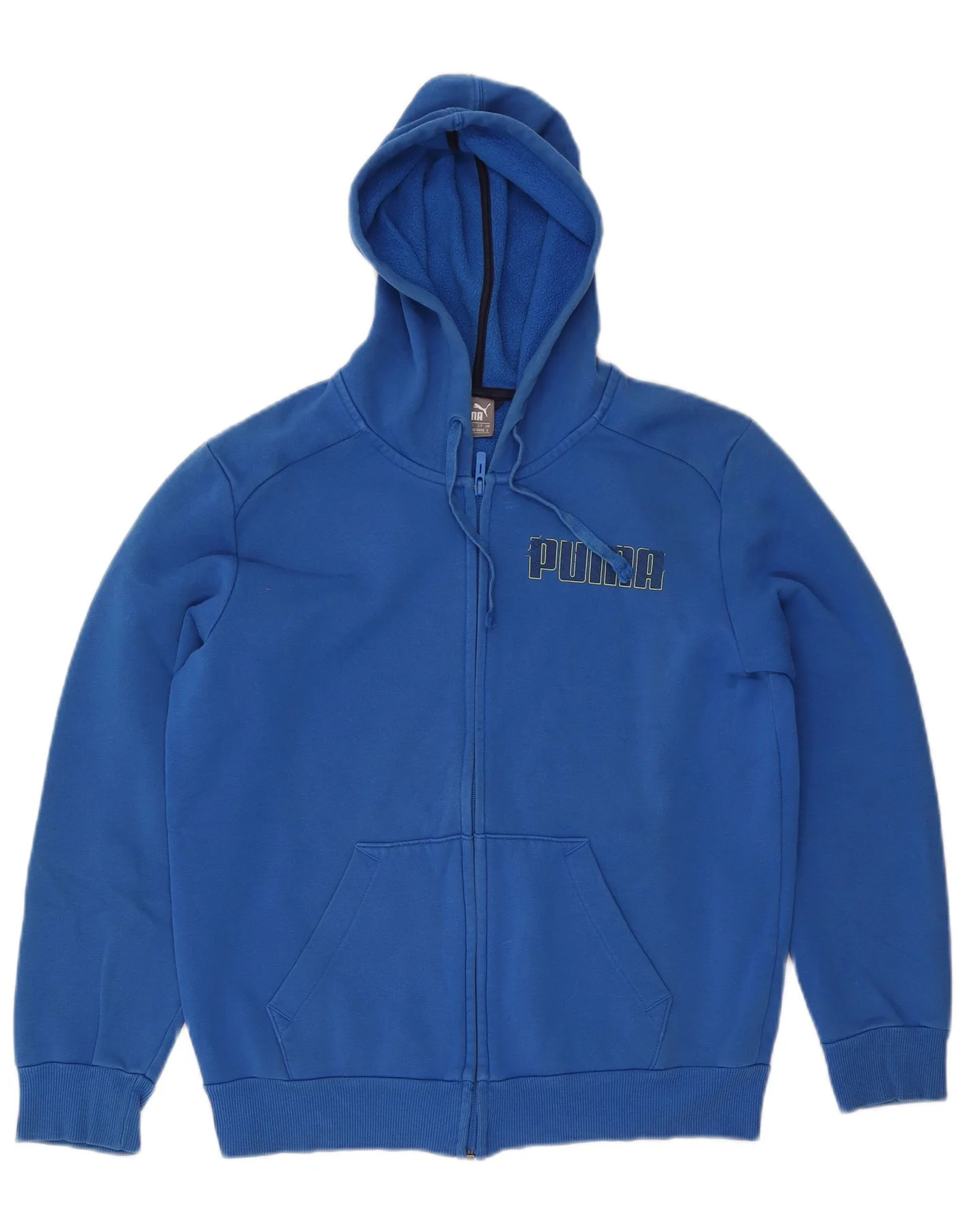 Puma Mens Graphic Zip Hoodie Sweater Small Blue Cotton