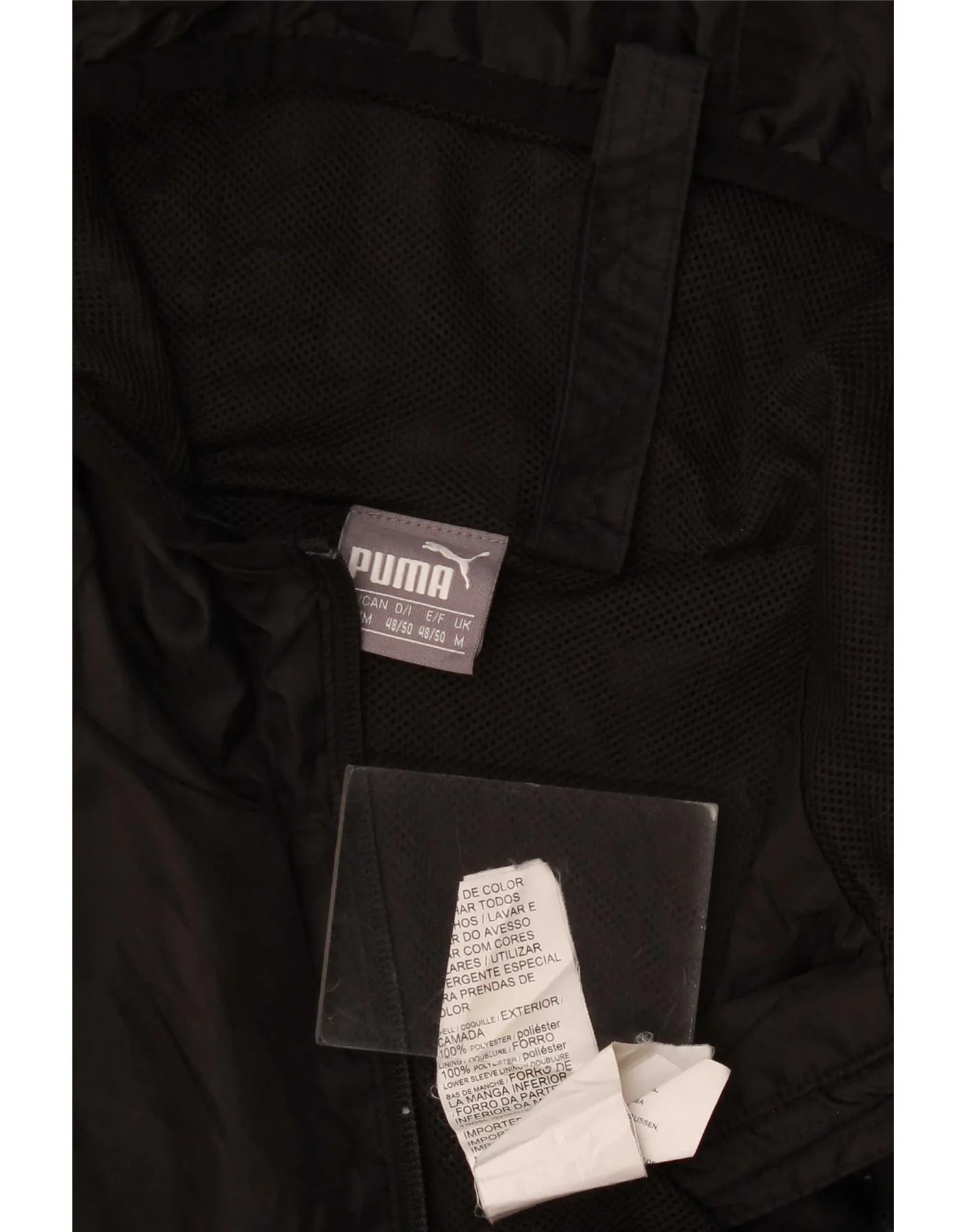 Puma Mens Hooded Rain Jacket UK 38 Medium Black Polyester - Image 3