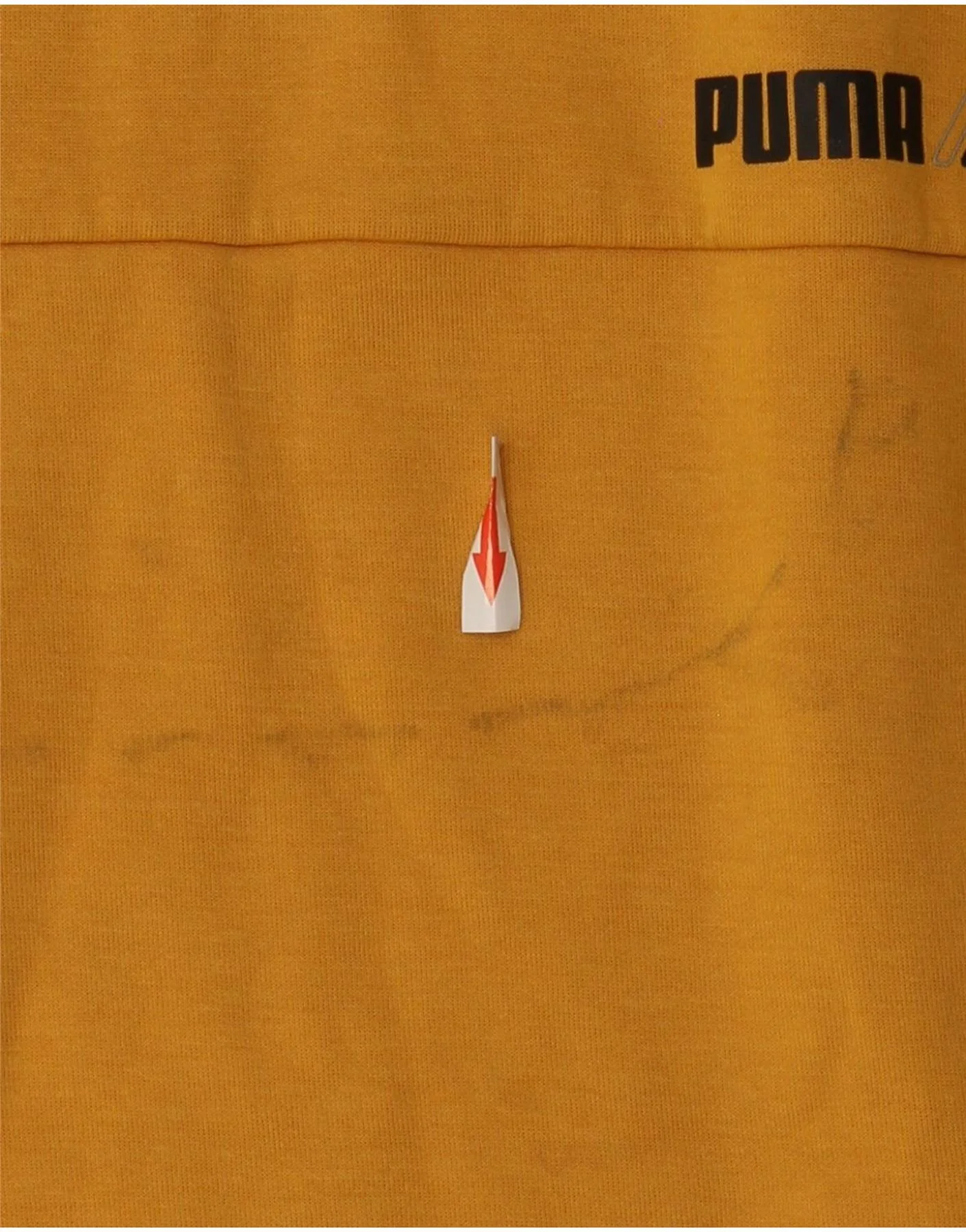 Puma Mens Hoodie Jumper Medium Yellow Cotton - Image 3