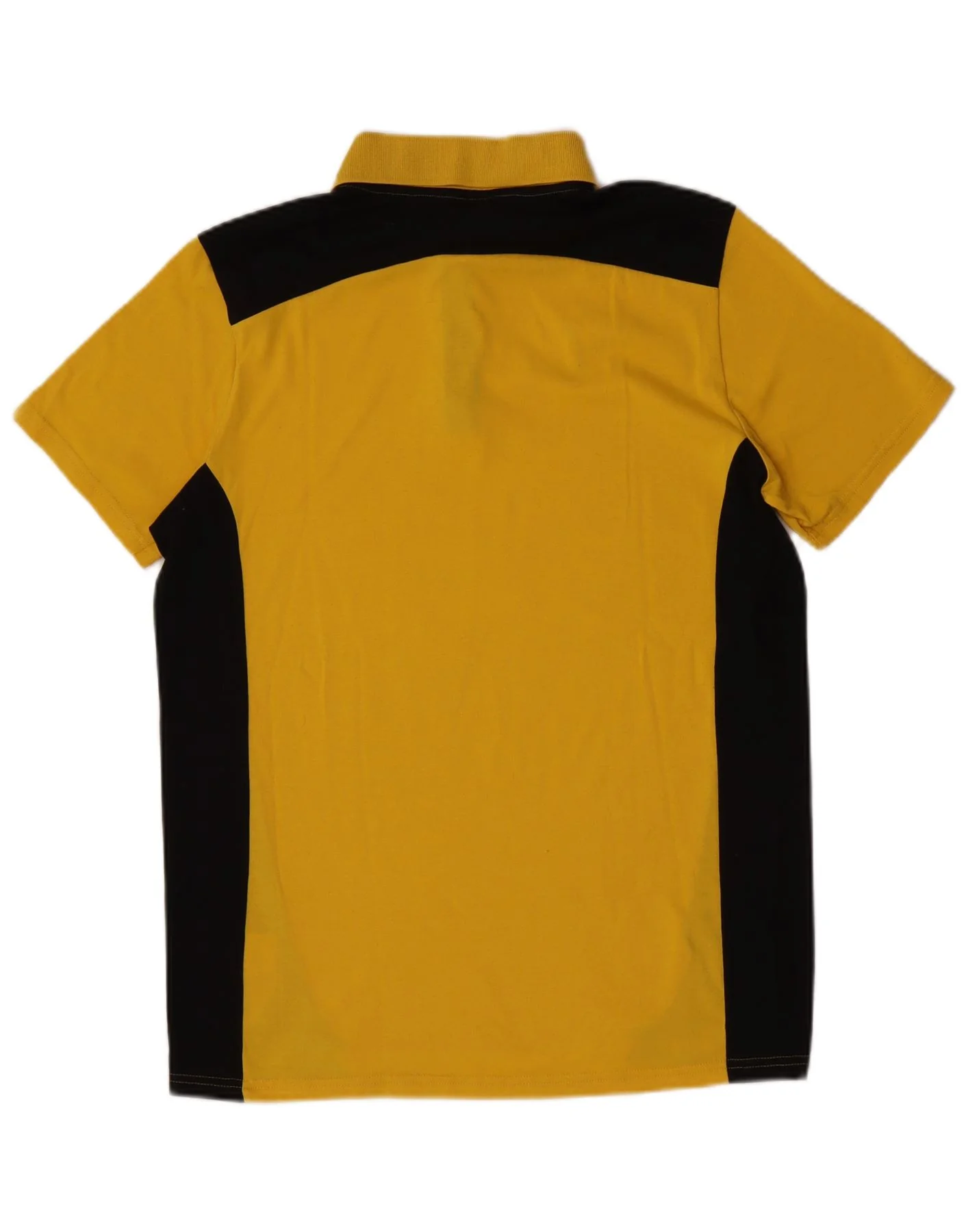Puma Mens Polo Shirt Large Yellow Colourblock Polyester - Image 2