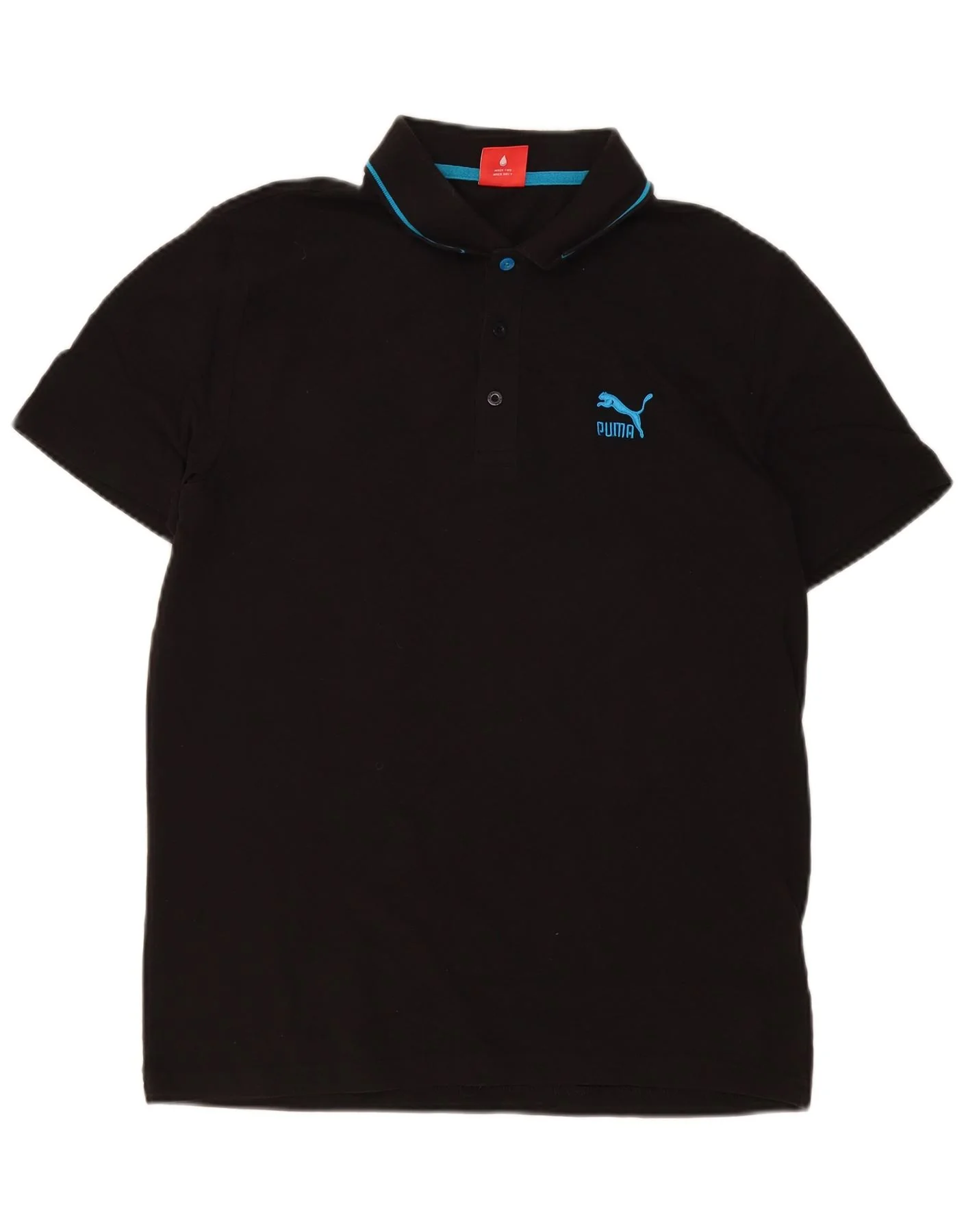 Puma Mens Polo Shirt Medium Black Cotton