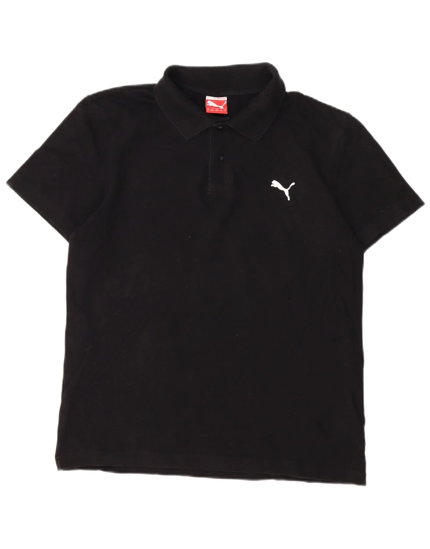 Puma Mens Polo Shirt Medium Black Cotton