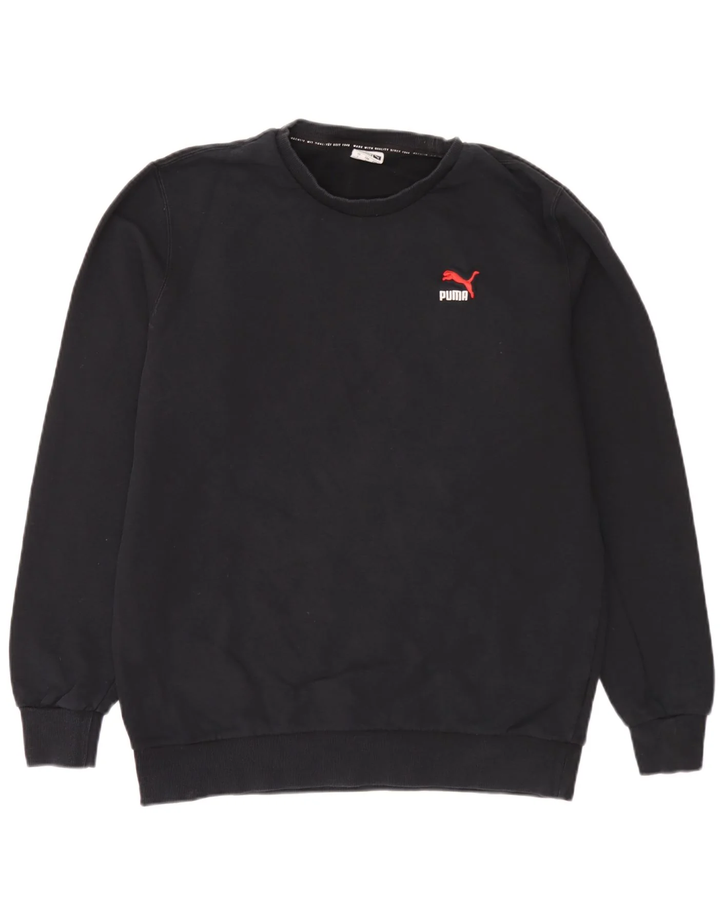 Puma Mens Sweatshirt Jumper Large Black Cotton