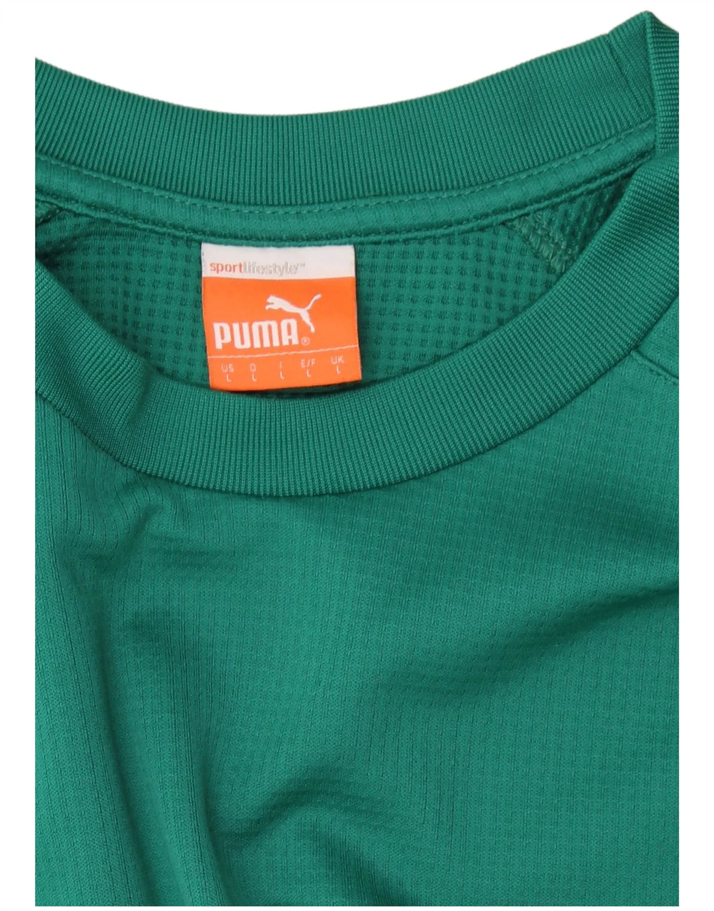 PUMA Mens Sweatshirt Jumper Large Green Colourblock Polyester - Image 6