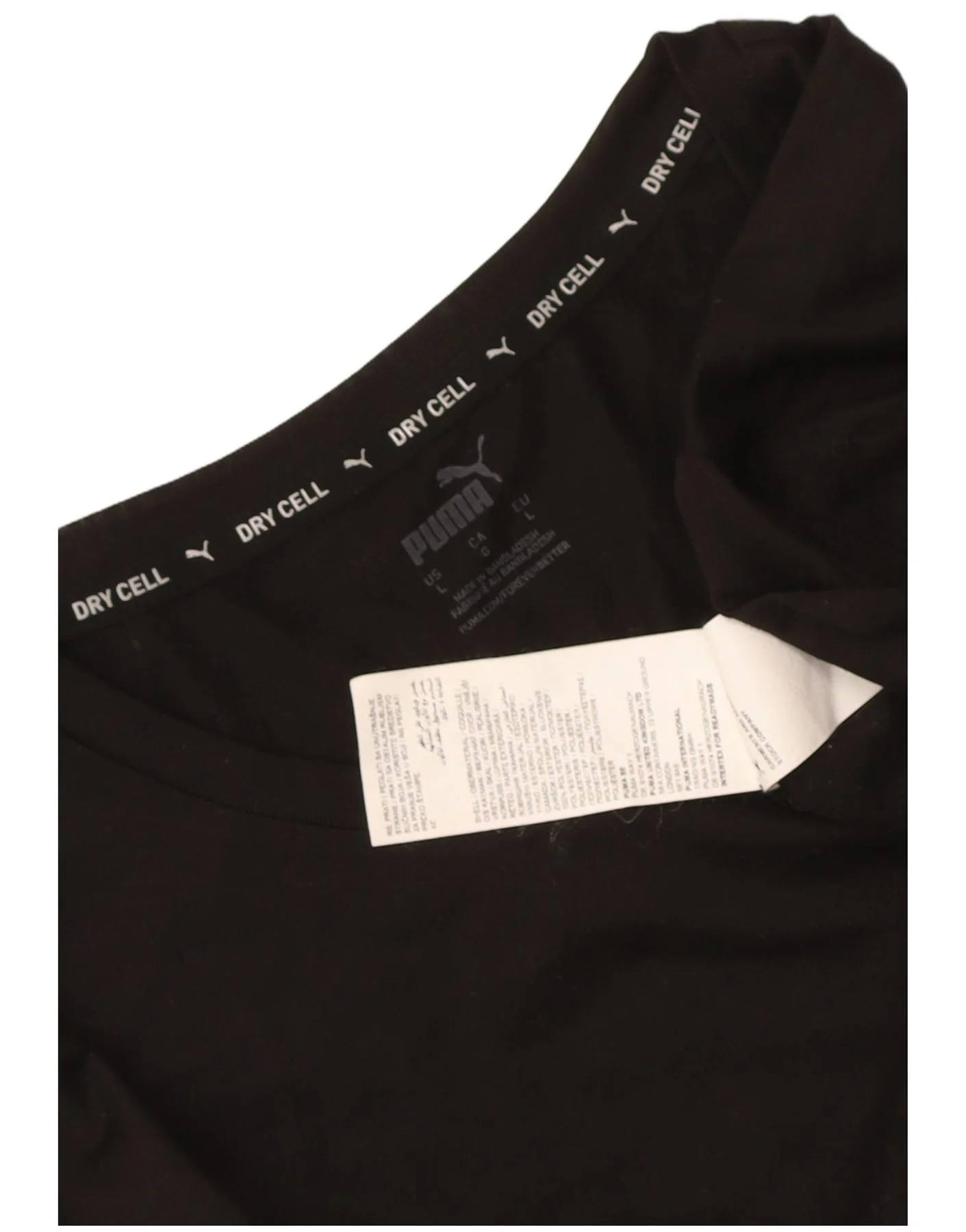 Puma Mens T-Shirt Top Large Black Polyester - Image 3