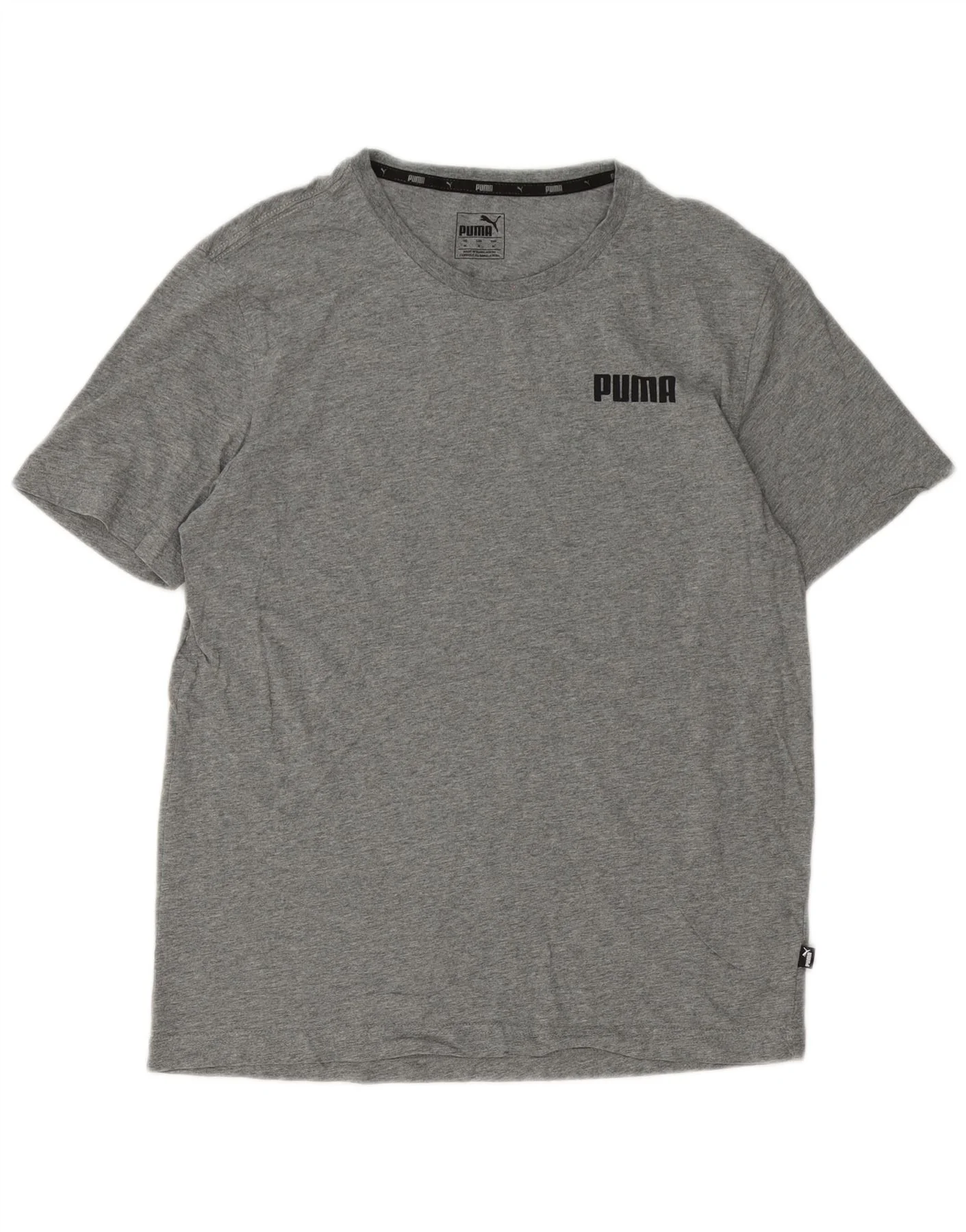 Puma Mens T-Shirt Top Medium Grey Cotton