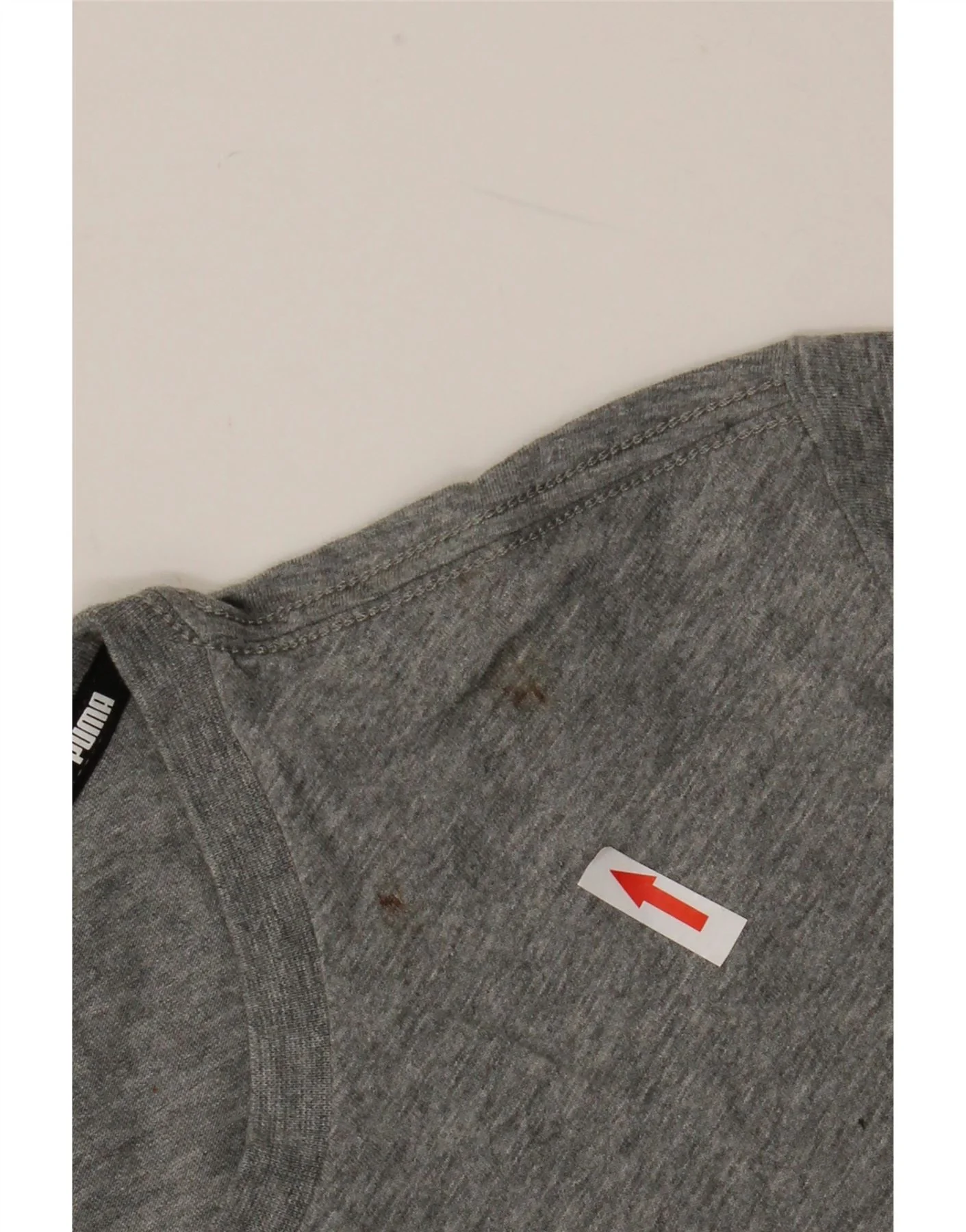 Puma Mens T-Shirt Top Medium Grey Cotton - Image 3