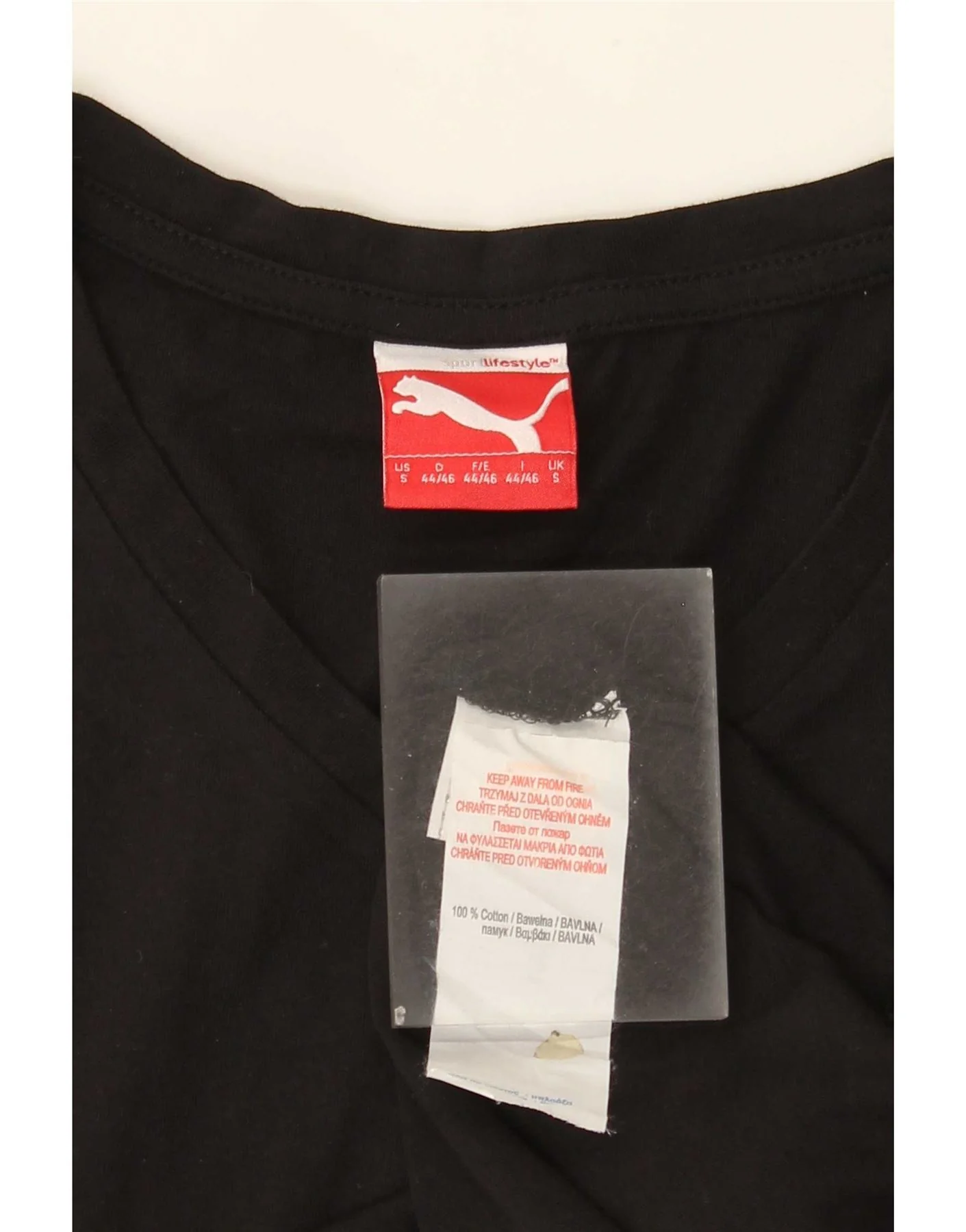 Puma Mens T-Shirt Top Small Black Cotton - Image 3