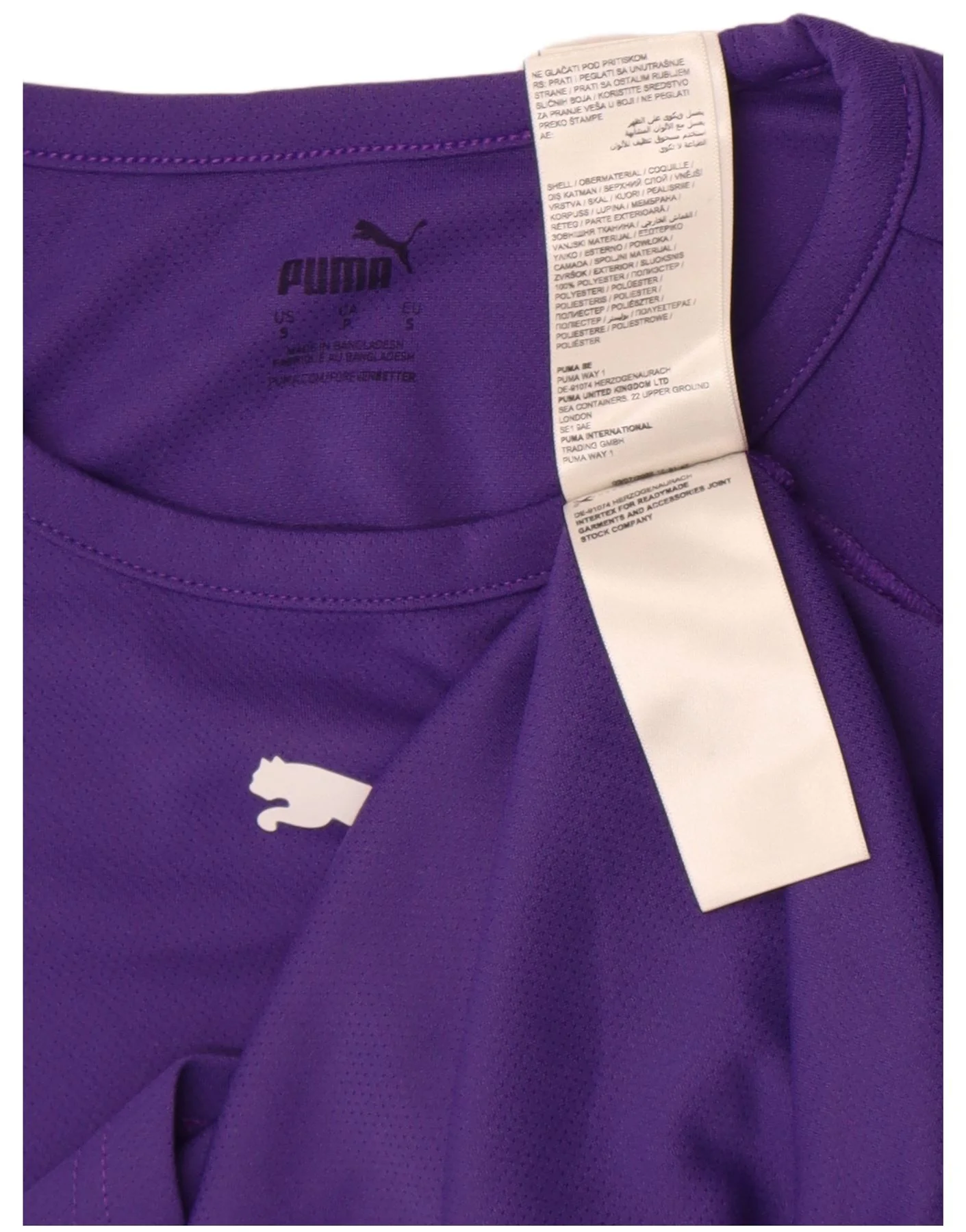Puma Mens T-Shirt Top Small Purple Colourblock Polyester - Image 3