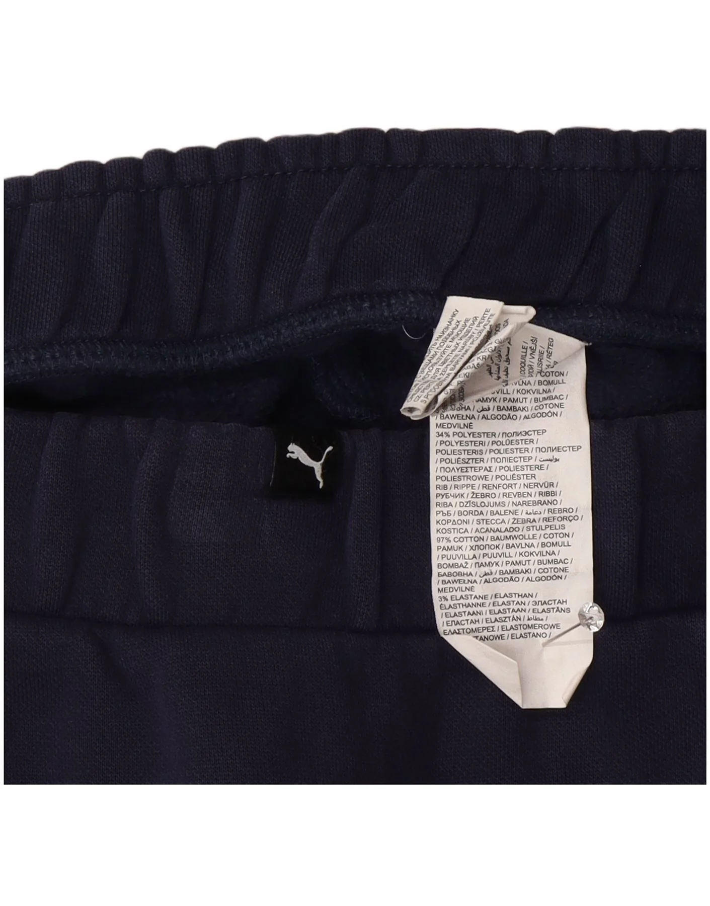 Puma Mens Tracksuit Trousers Joggers Large Navy Blue Cotton - Image 3