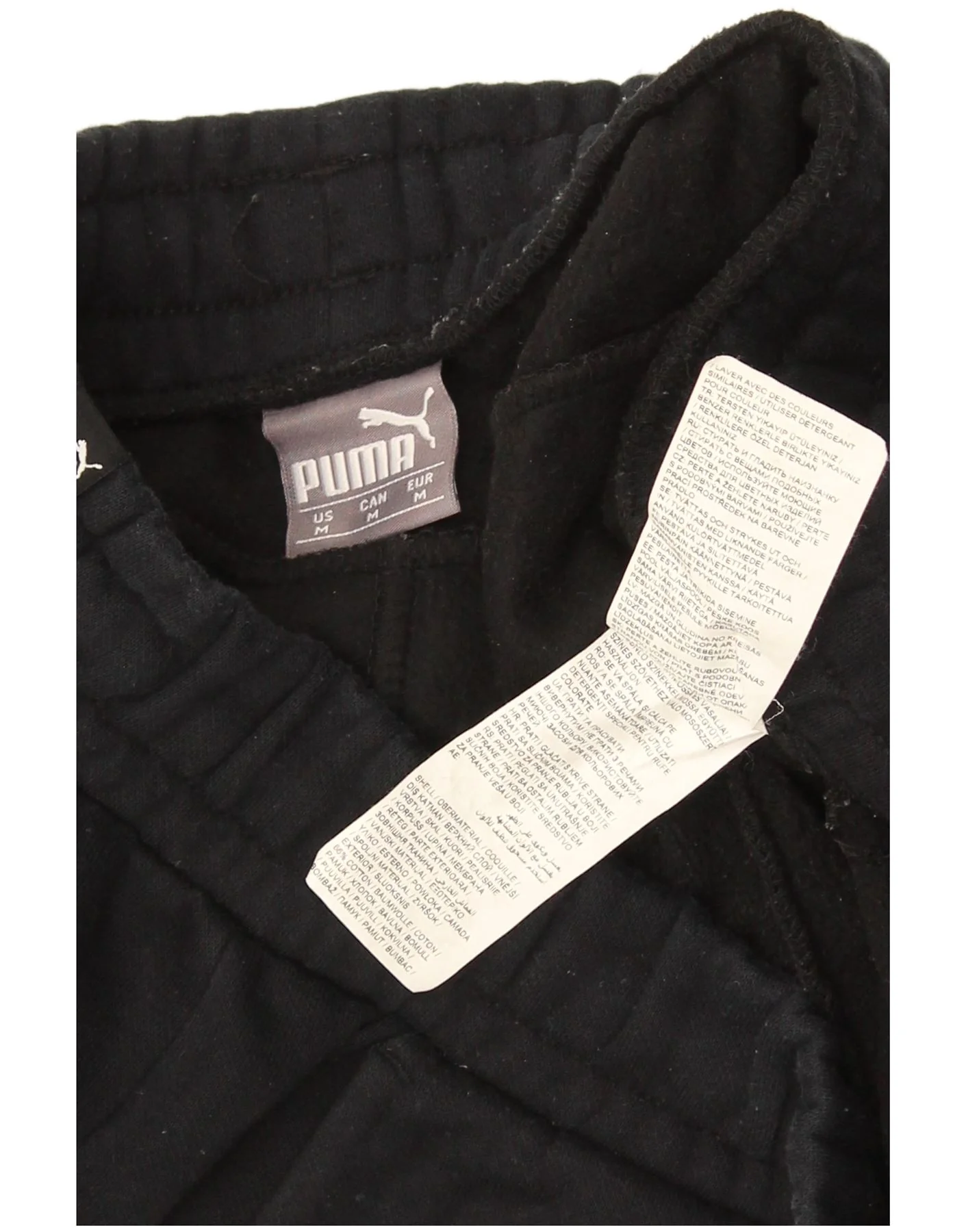 Puma Mens Tracksuit Trousers Joggers Medium Black Cotton - Image 2