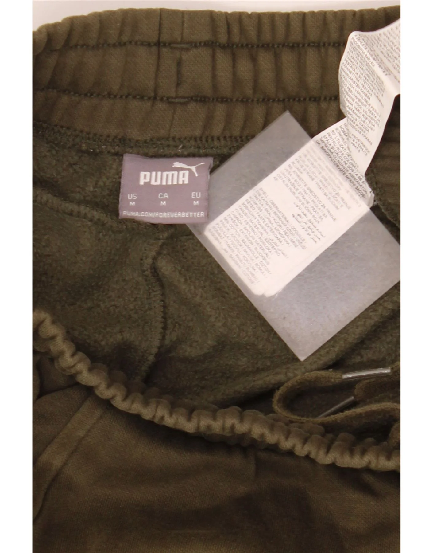 Puma Mens Tracksuit Trousers Joggers Medium Khaki Cotton - Image 6