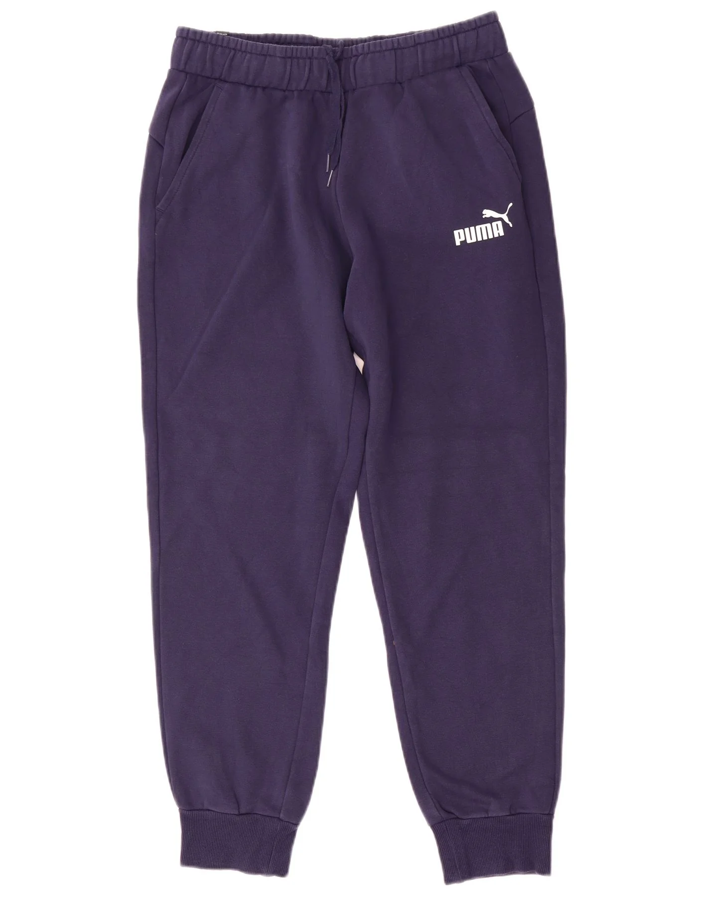 Puma Mens Tracksuit Trousers Joggers Medium Navy Blue Cotton