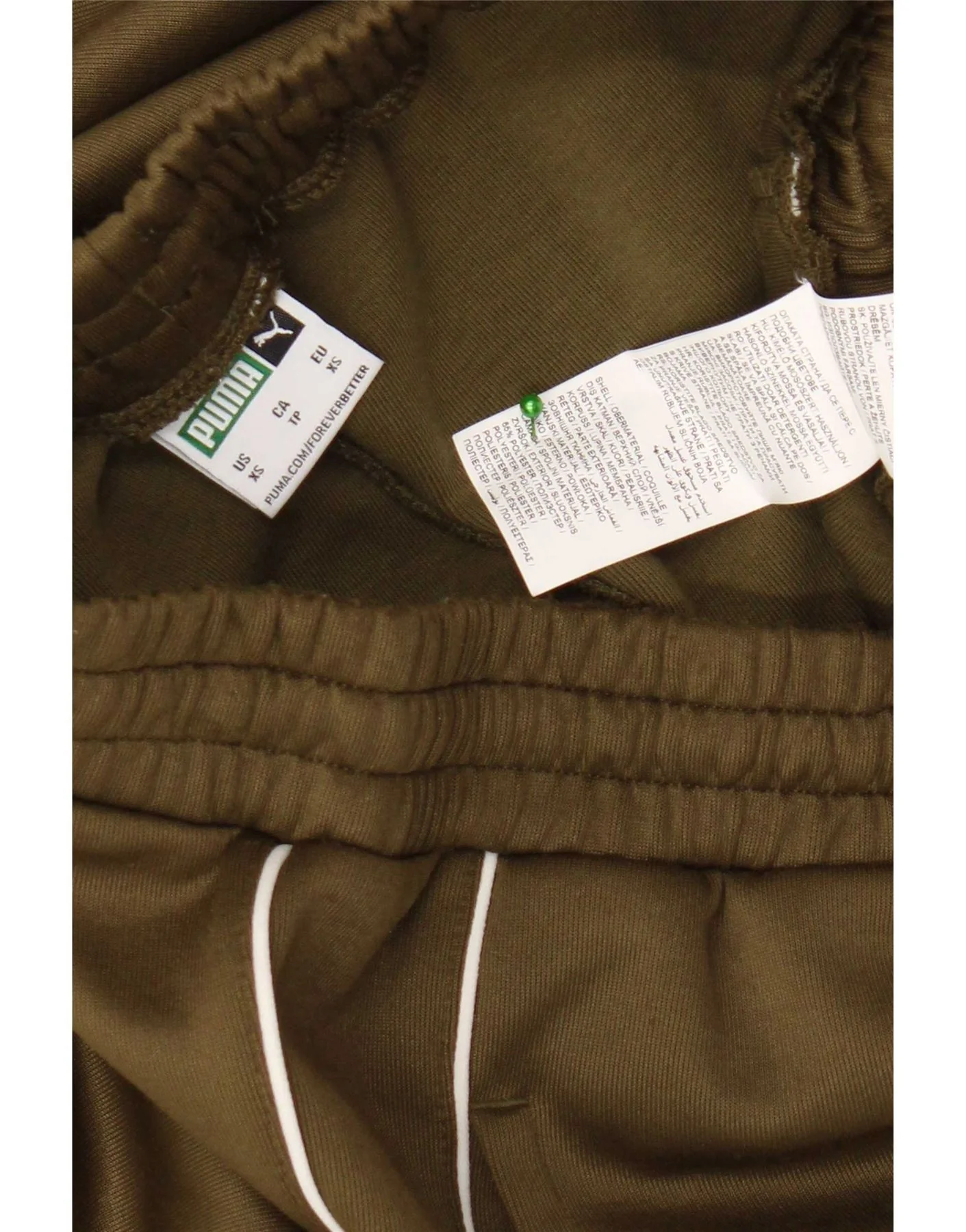 Puma Mens Tracksuit Trousers Joggers XS Khaki Polyester - Image 3