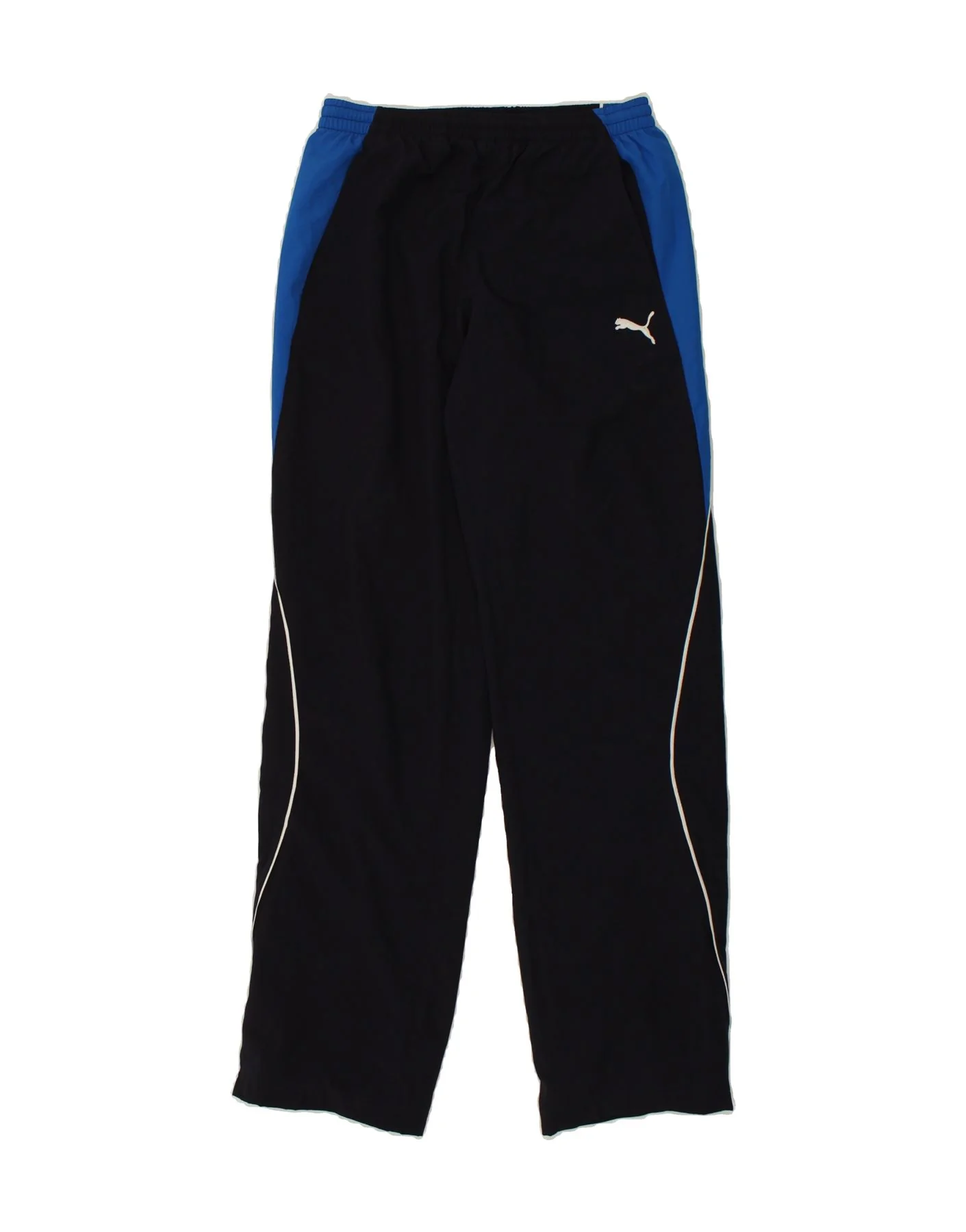 PUMA Mens Tracksuit Trousers Small Navy Blue Colourblock Polyester