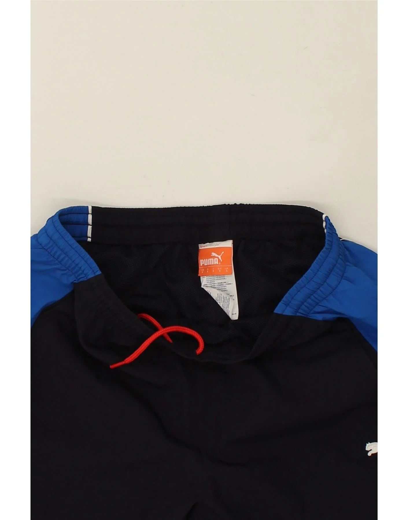 PUMA Mens Tracksuit Trousers Small Navy Blue Colourblock Polyester - Image 3