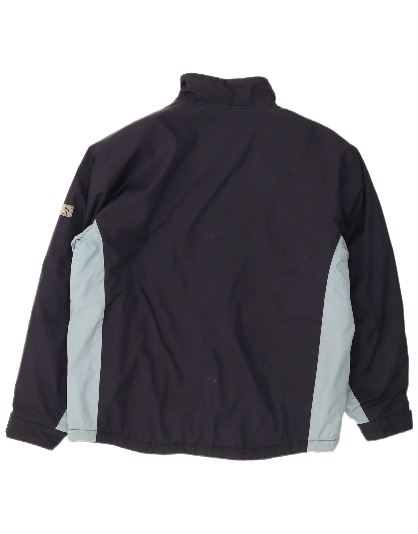 Puma Mens Windbreaker Jacket UK 42 XL Navy Blue Colourblock Polyester - Image 2