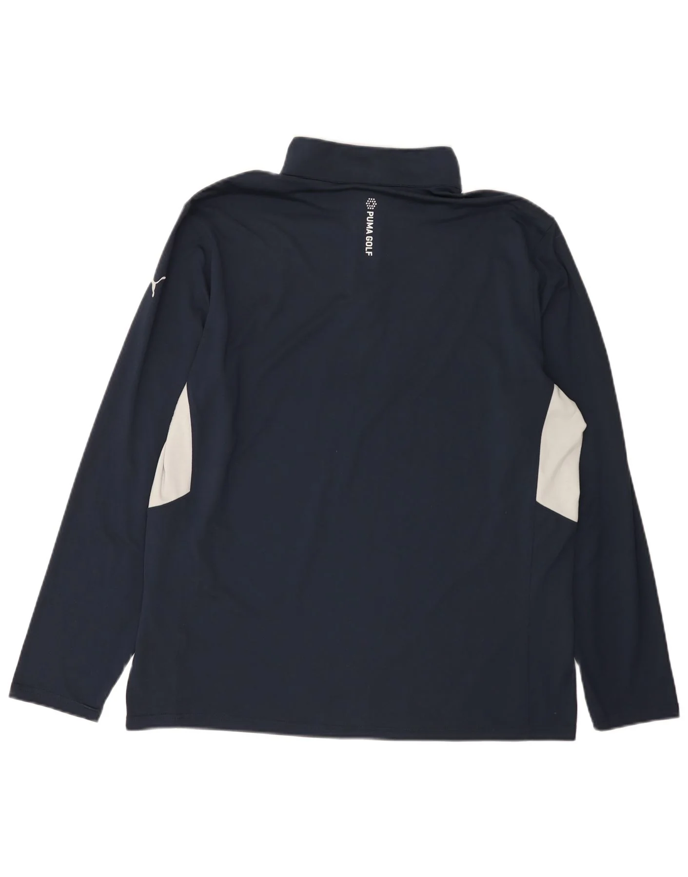 Puma Mens Zip Neck Pullover Tracksuit Top XL Navy Blue Colourblock - Image 2