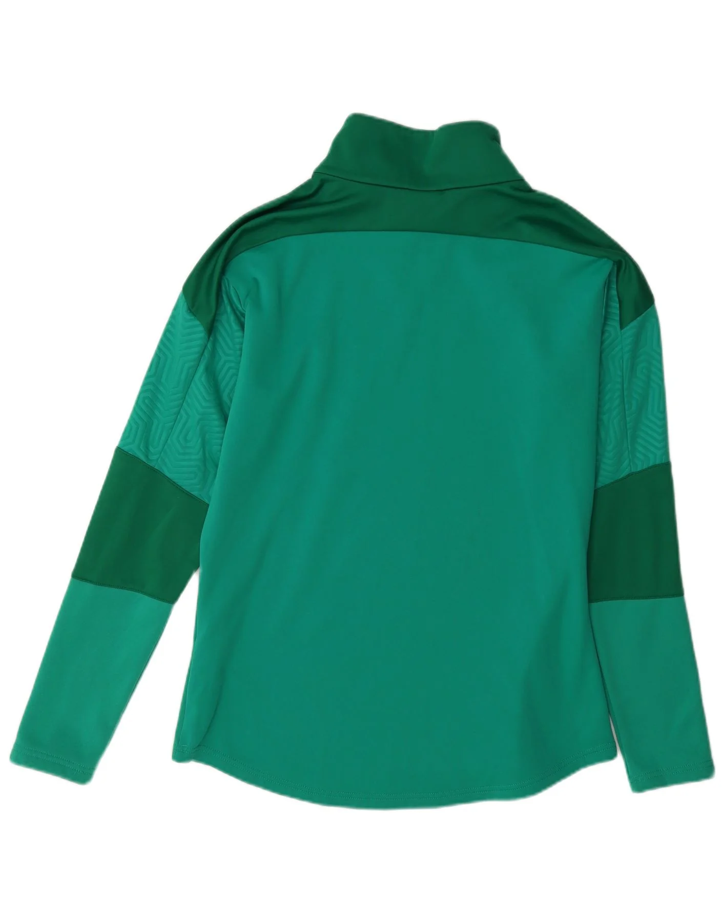 Puma Mens Zip Neck Sweatshirt Jumper Medium Green Colourblock Polyester - Image 2