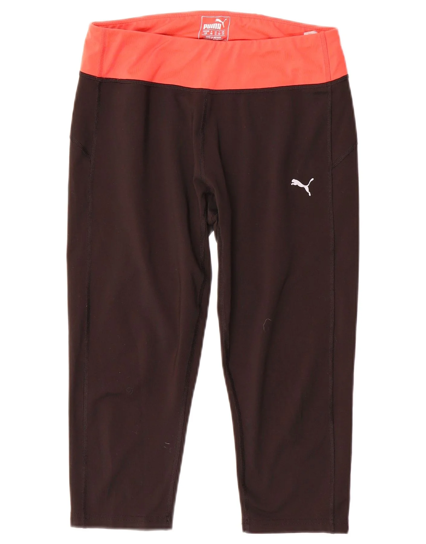 Puma Womens Capri Leggings UK 14 Medium Black Colourblock Polyester