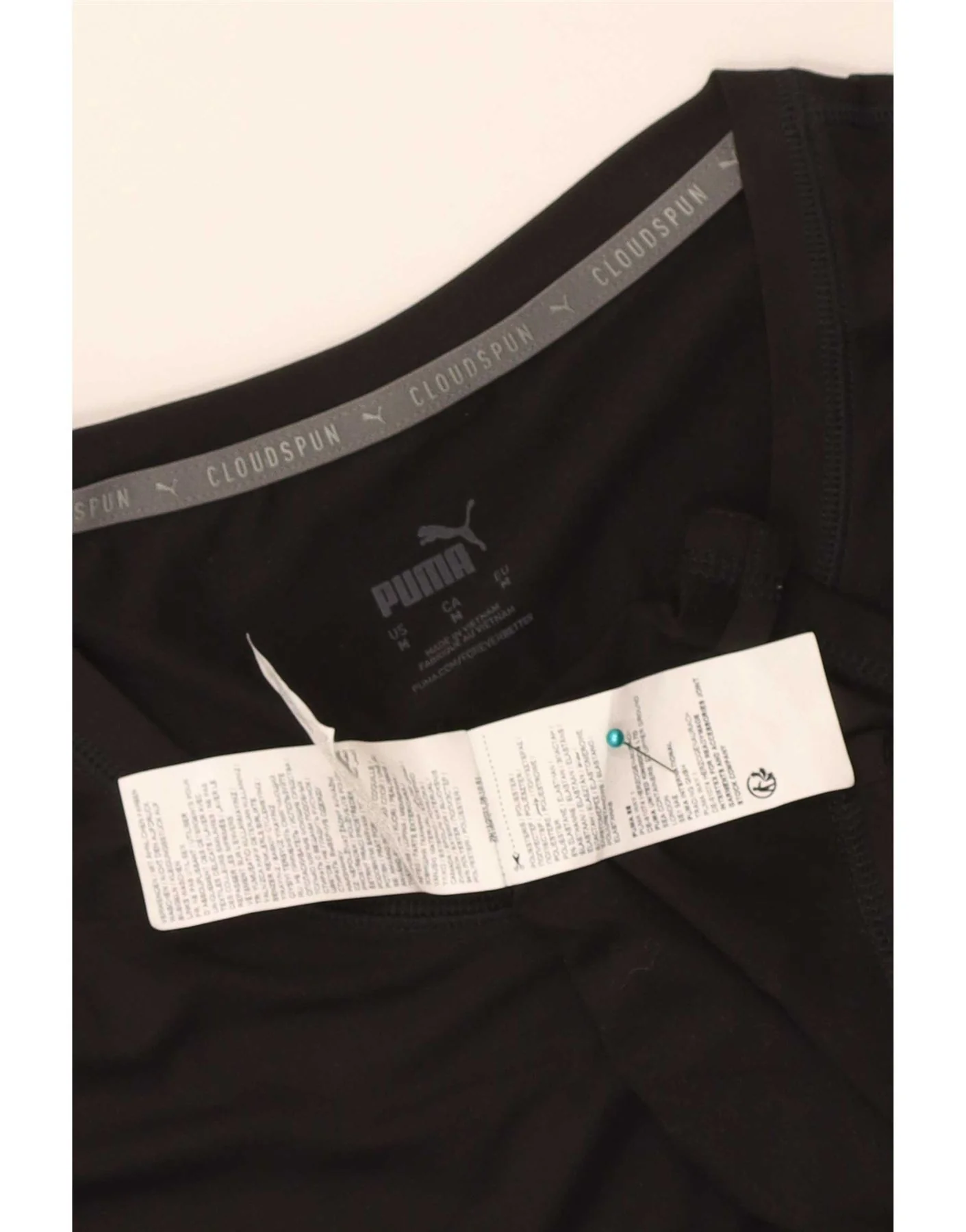 Puma Womens Cloudspun T-Shirt Top UK 12 Medium Black Polyester - Image 3