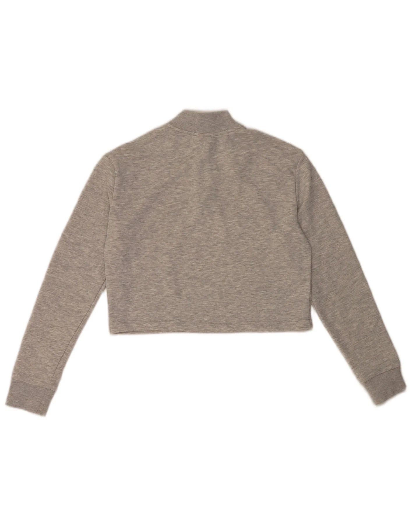 Puma Womens Crop Graphic Sweatshirt Jumper UK 10 Small Grey Colourblock - Image 2