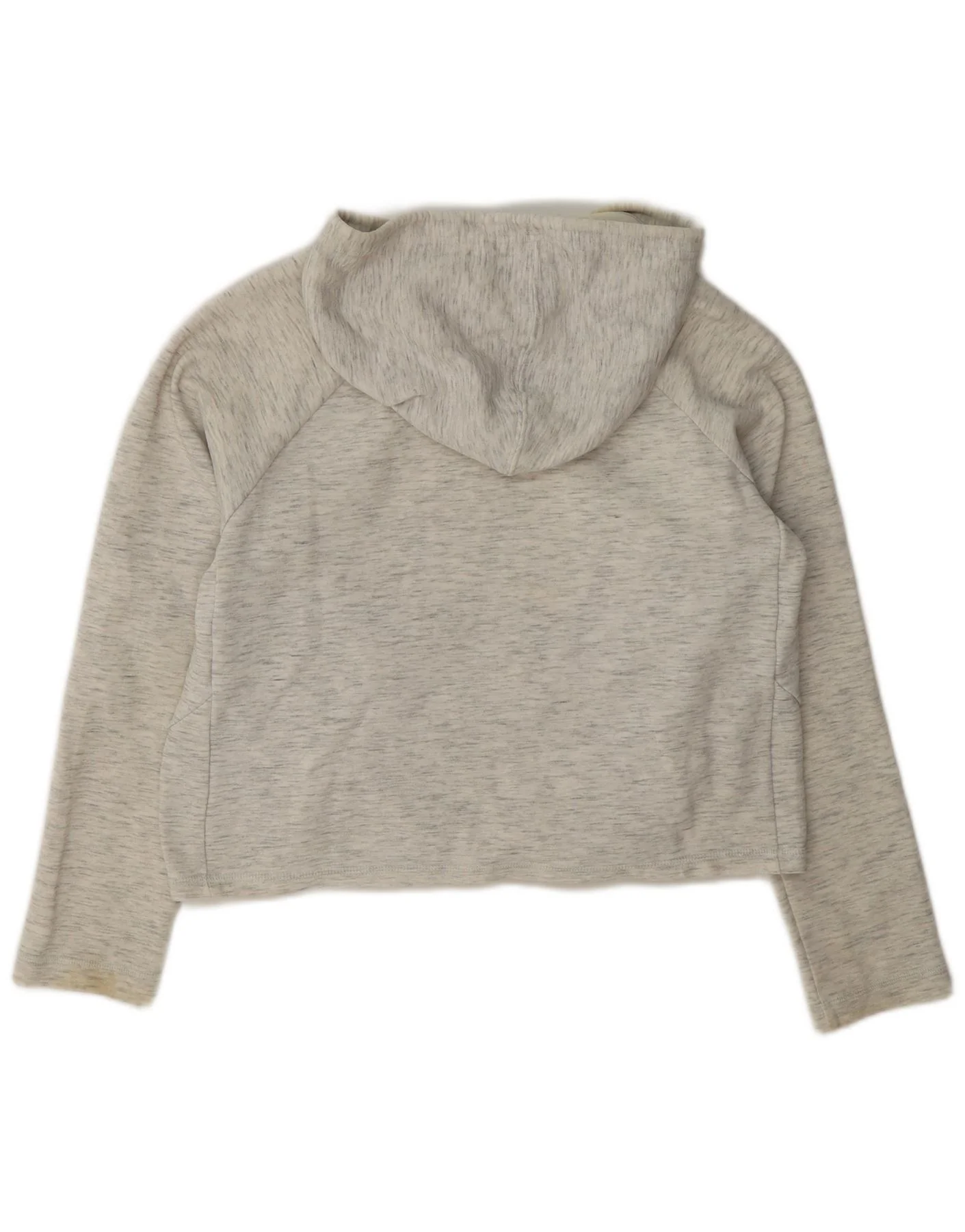 Puma Womens Crop Hoodie Jumper UK 10 Small Grey Flecked - Image 2