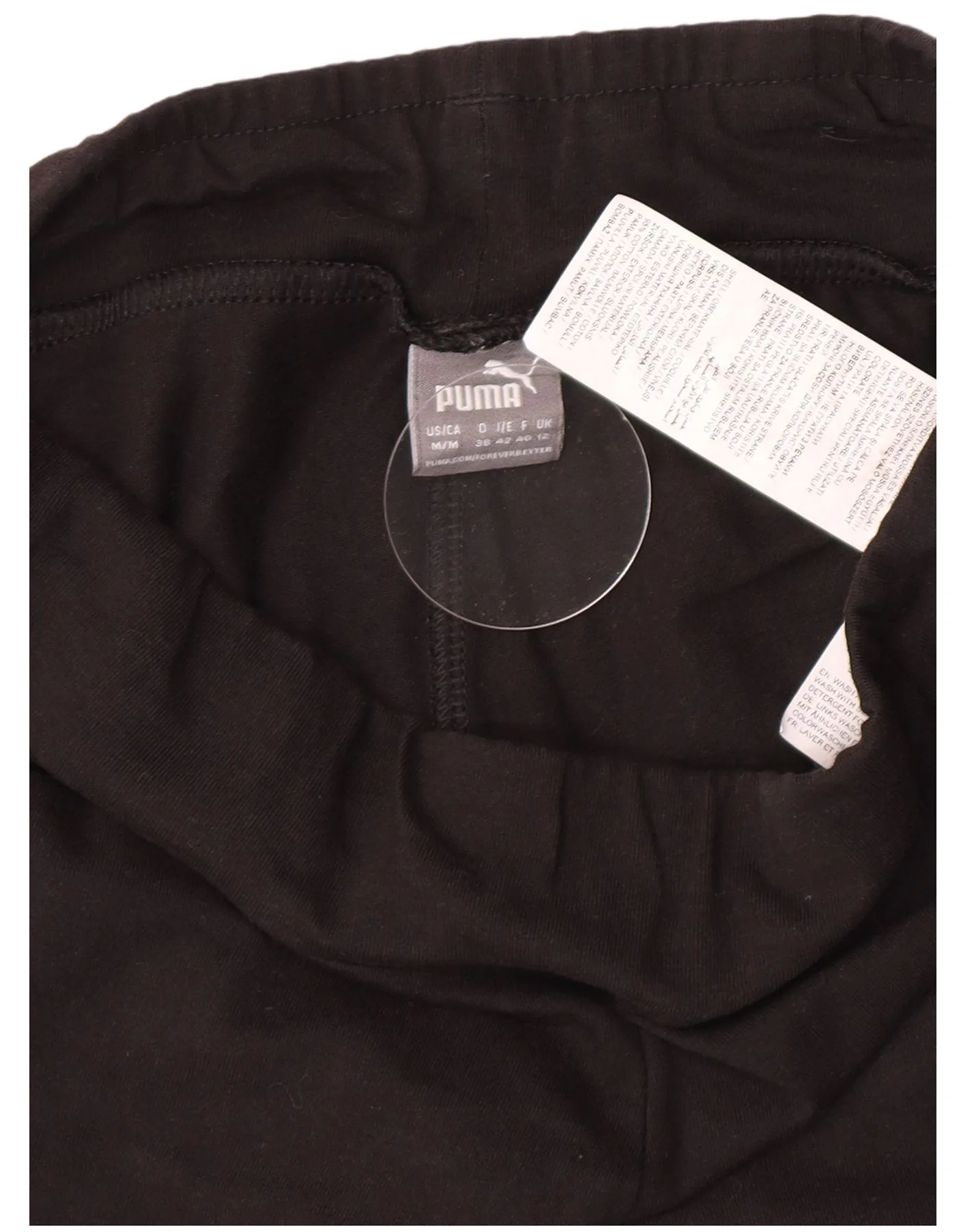 Puma Womens Graphic Leggings UK 12 Medium Black Cotton Sports - Image 3