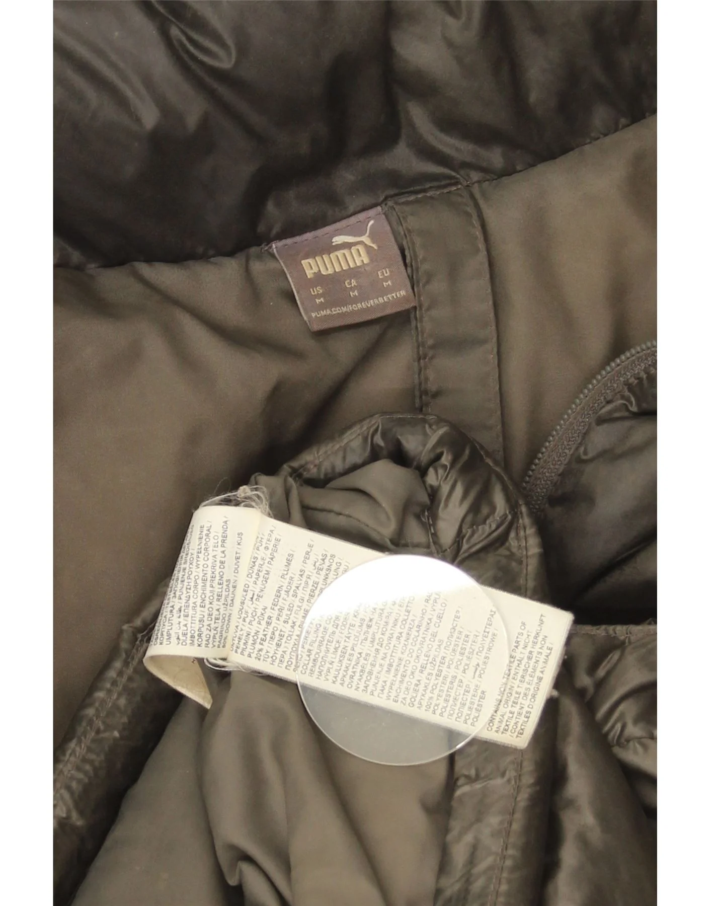 Puma Womens Graphic Padded Jacket UK 14 Medium Grey Polyester - Image 3
