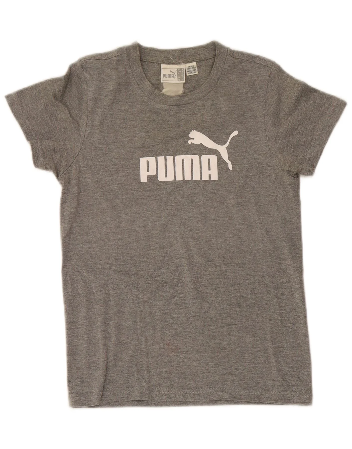 Puma Womens Graphic T-Shirt Top UK 12 Medium Grey Flecked
