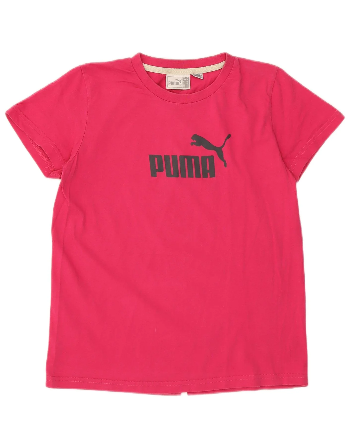 Puma Womens Graphic T-Shirt Top UK 12 Medium Pink