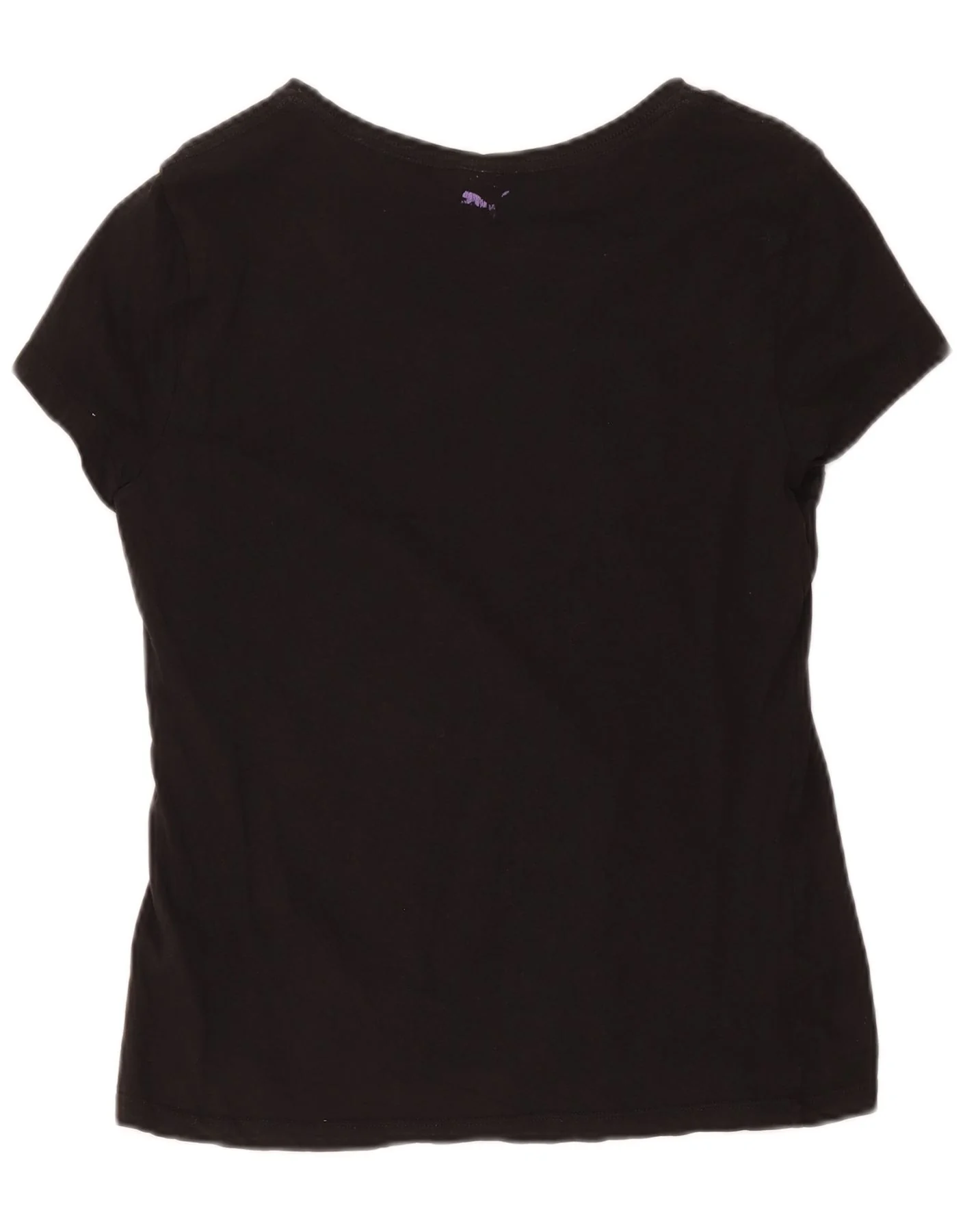 Puma Womens Graphic T-Shirt Top UK 14 Large Black Cotton - Image 2