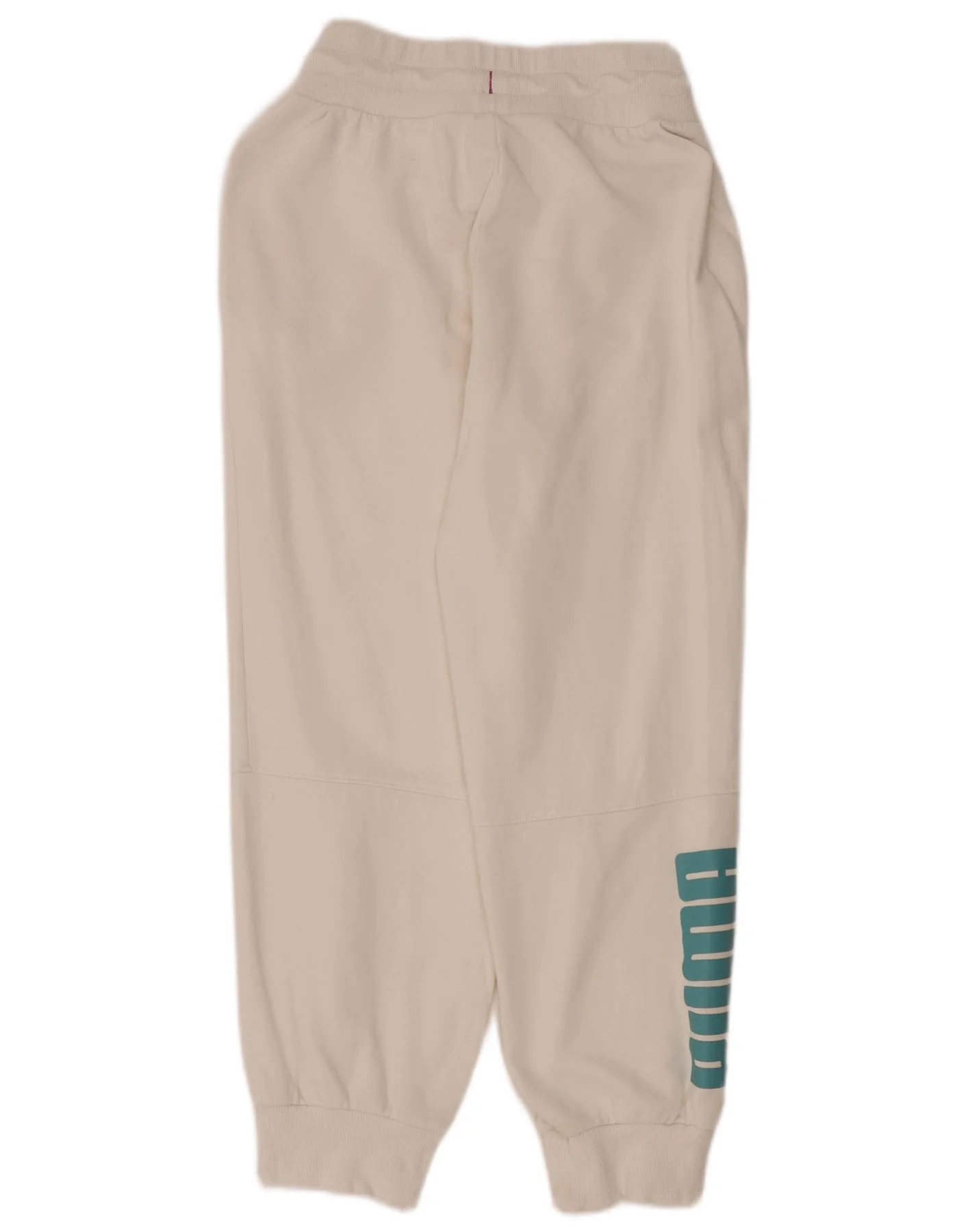 Puma Womens Graphic Tracksuit Trousers Joggers UK 10 Small White Cotton - Image 2