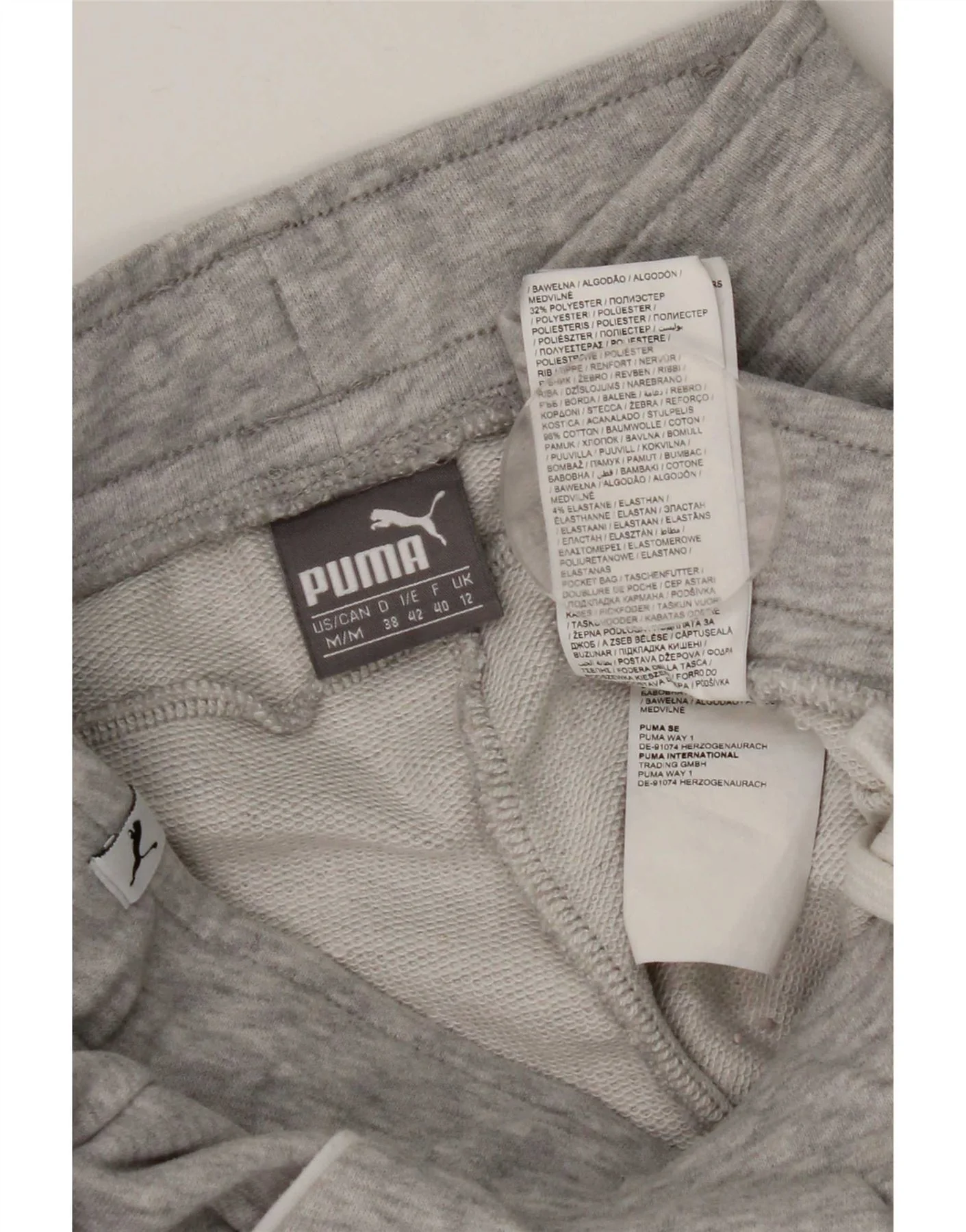 Puma Womens Graphic Tracksuit Trousers Joggers UK 12 Medium Grey Cotton - Image 3