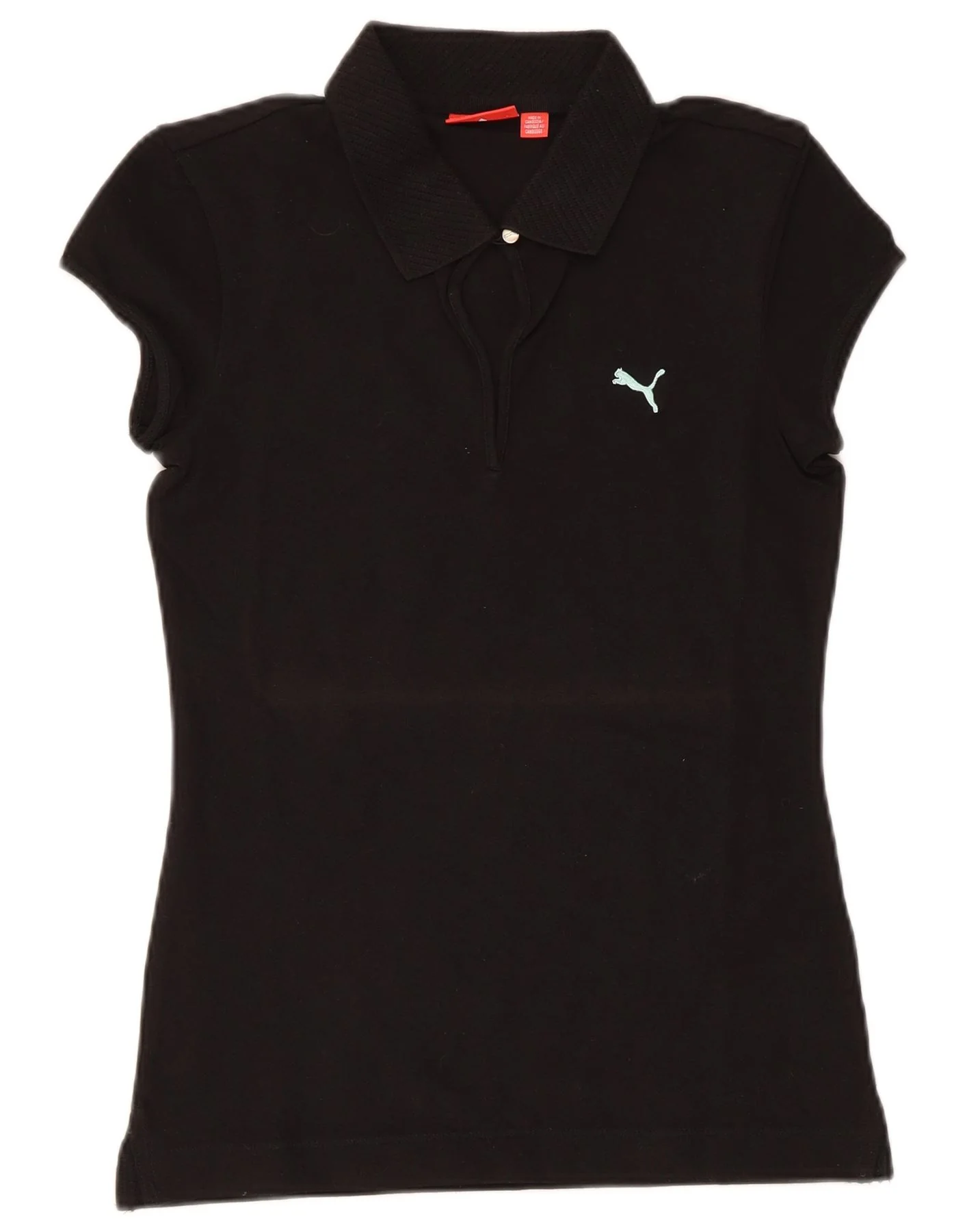Puma Womens Polo Shirt UK 10 Small Black Cotton