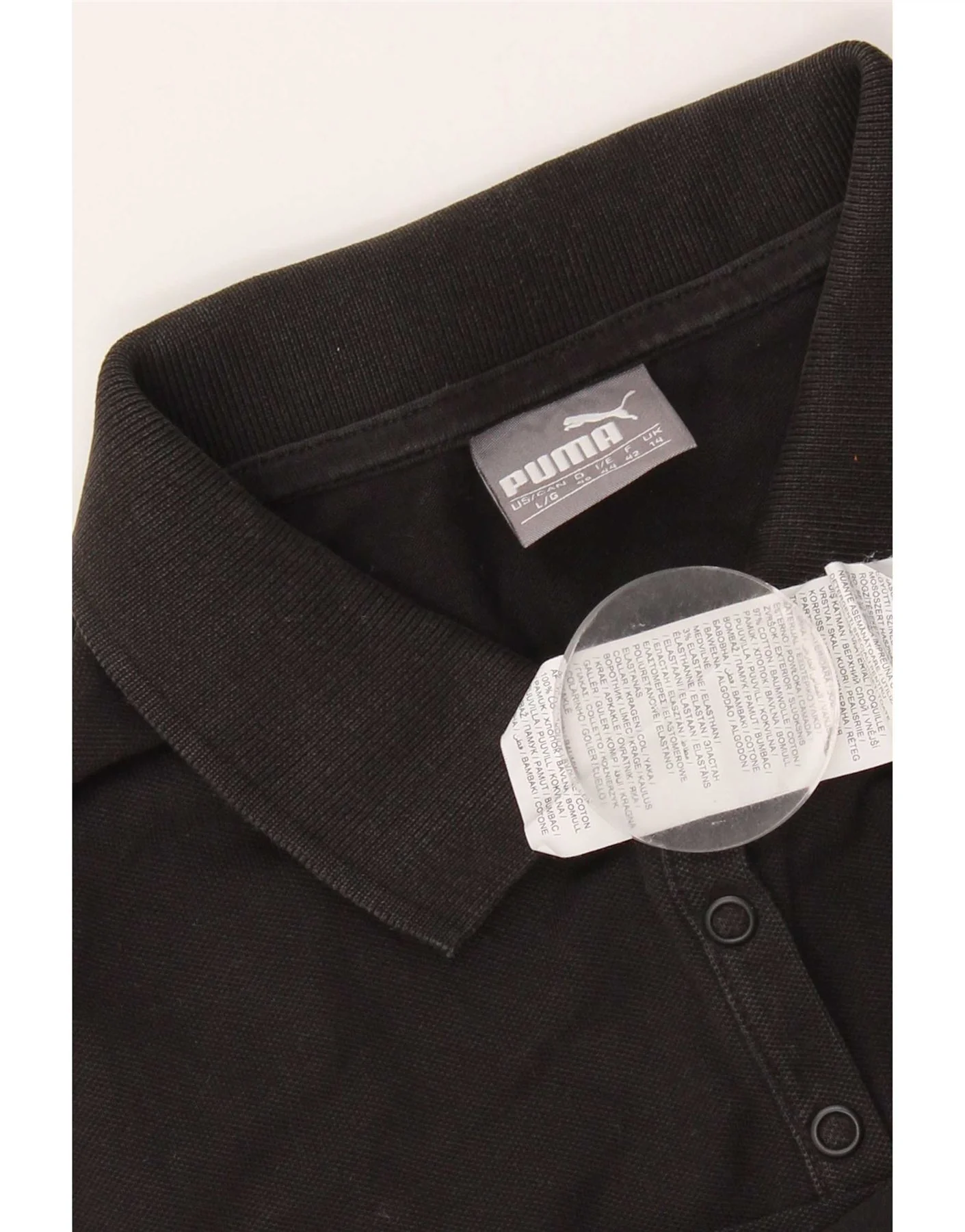 Puma Womens Polo Shirt UK 14 Large Black Cotton - Image 4