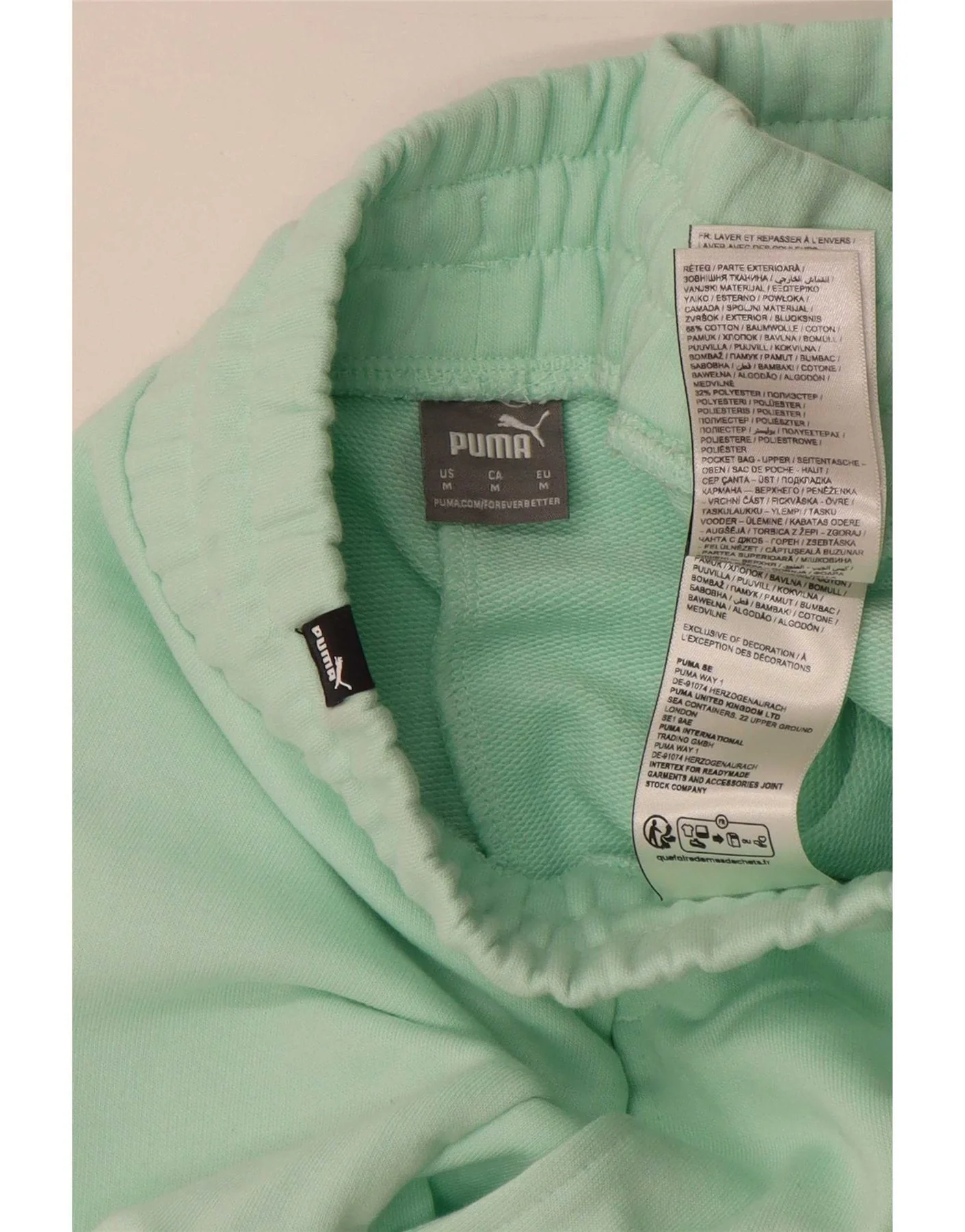 Puma Womens Sport Shorts UK 14 Medium Green Cotton - Image 3